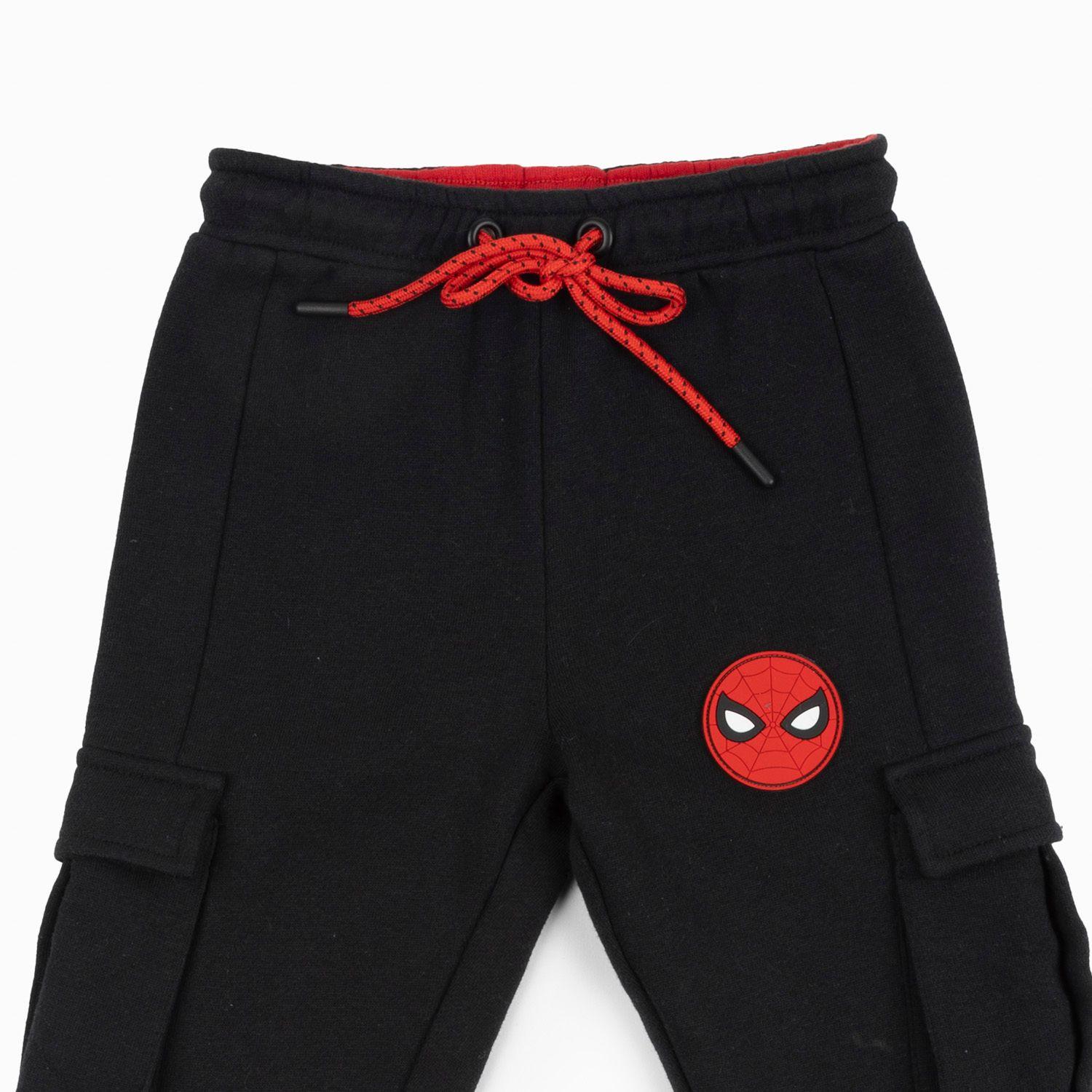 Pantalon de Buzo Niño Bolsillo Spiderman Negro Marvel-4