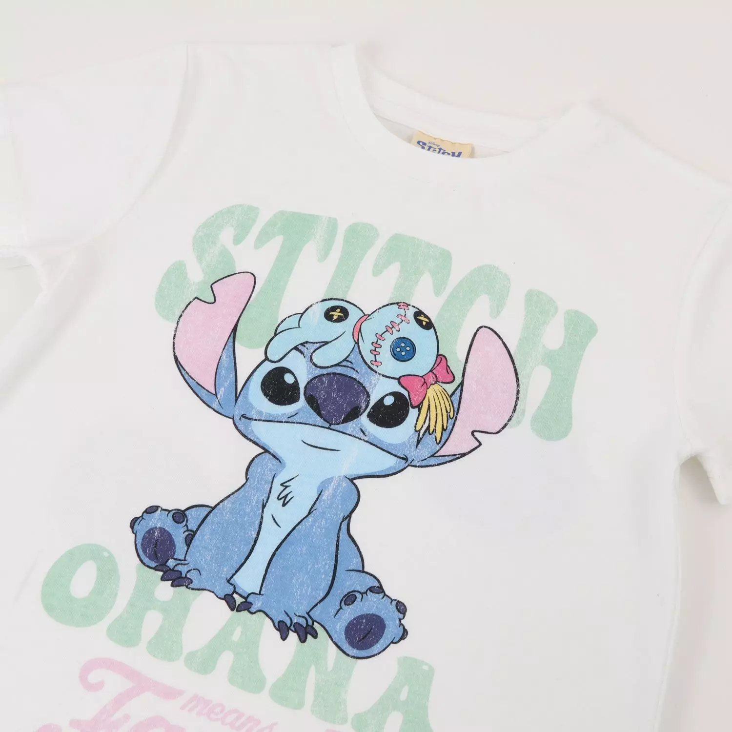 Polera Manga Corta Niña Celeste Ohana Lilo & Stitch Disney-2