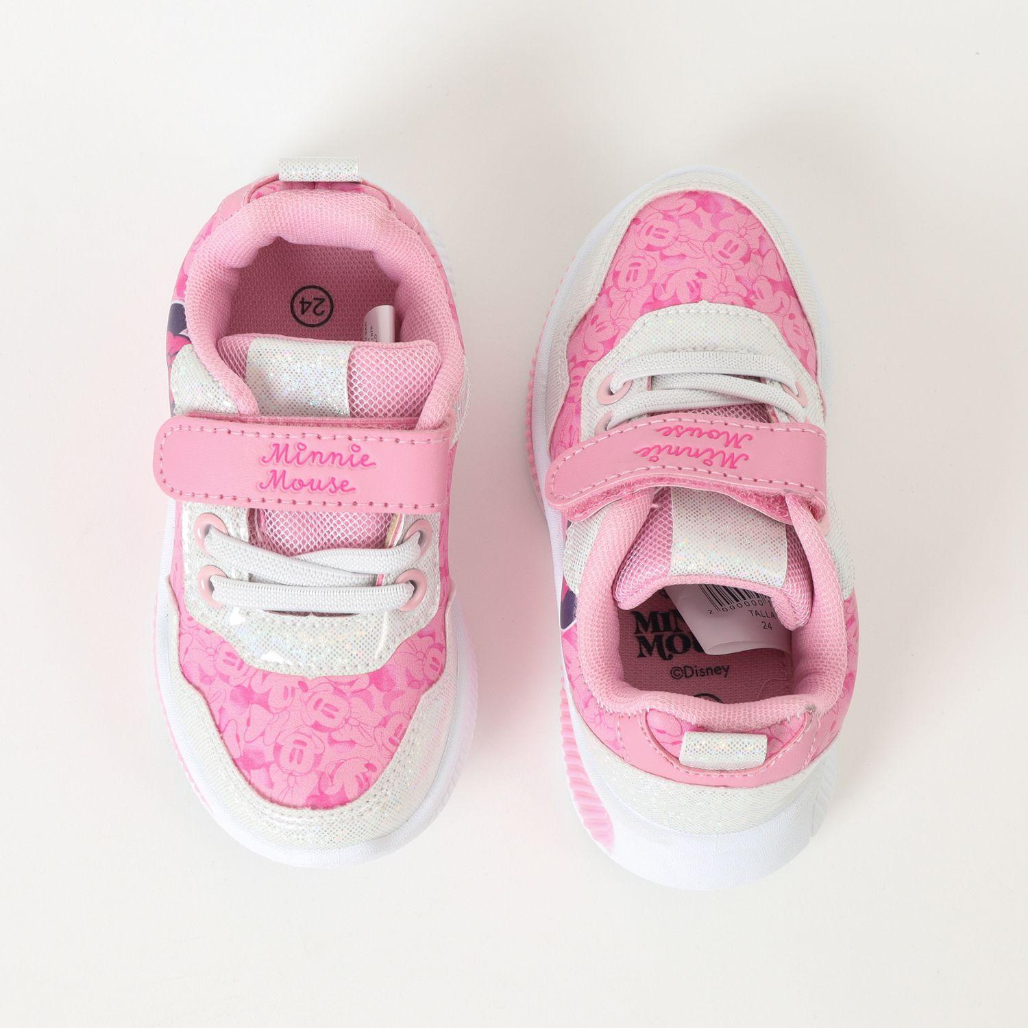 Zapatilla Con Luces Niña Minnie Kiss Rosado Disney-2
