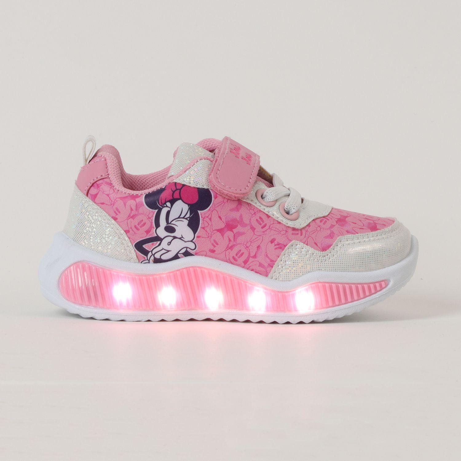 Zapatilla Con Luces Niña Minnie Kiss Rosado Disney-0