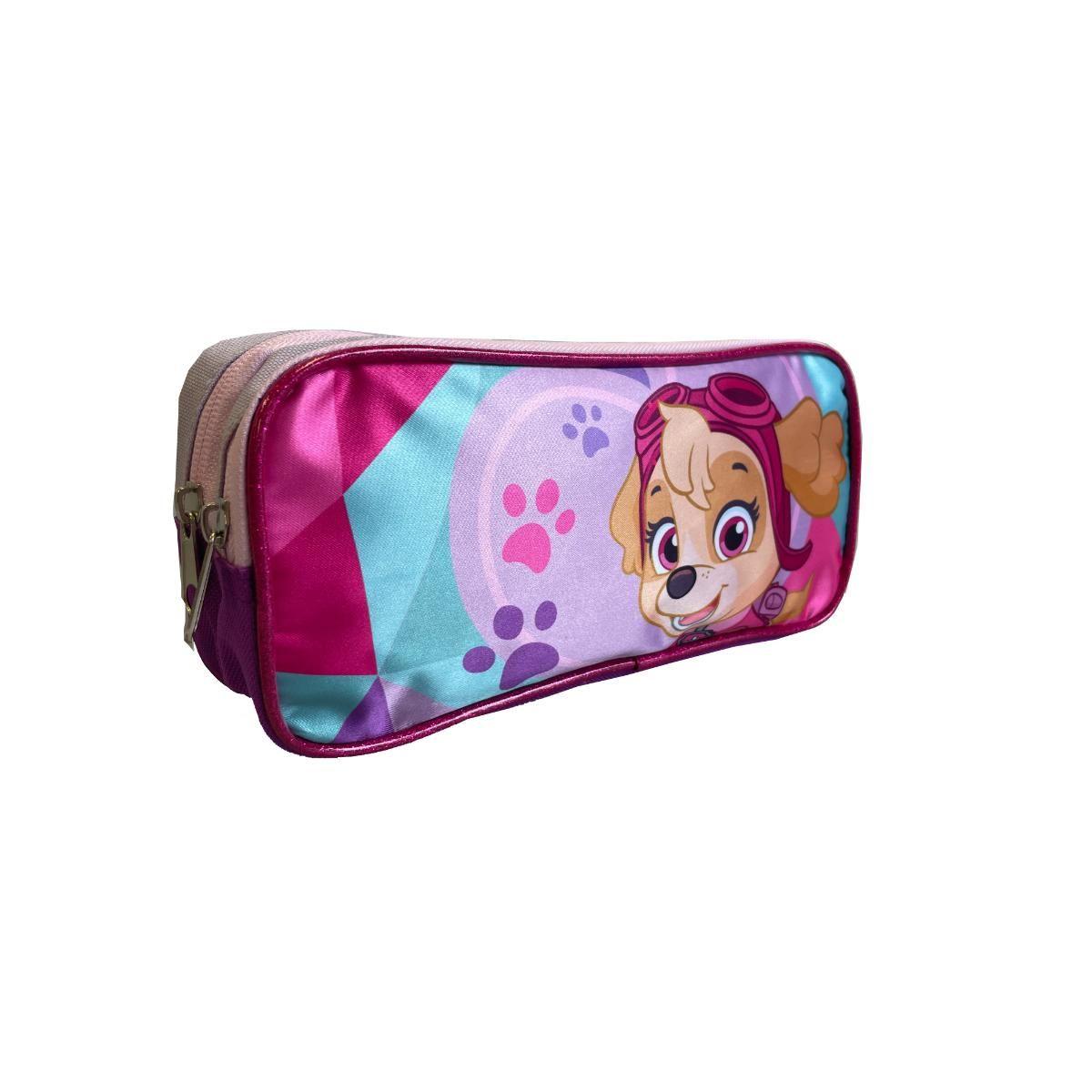 Estuche Doble Cierre Escolar Niña Skye Rosado Paw Patrol-1