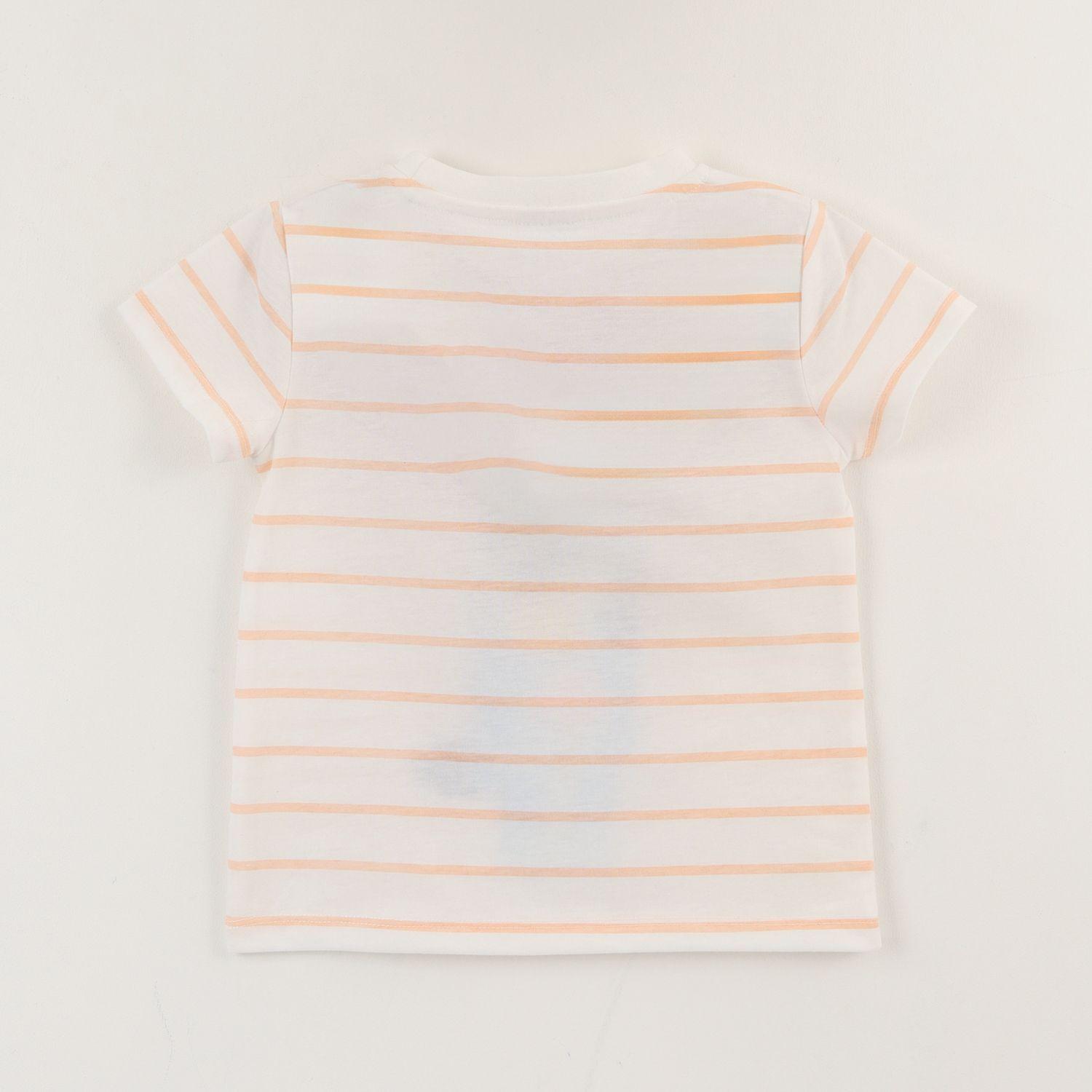 Polera Manga Corta Niña Blanco Rayas Bluey-2