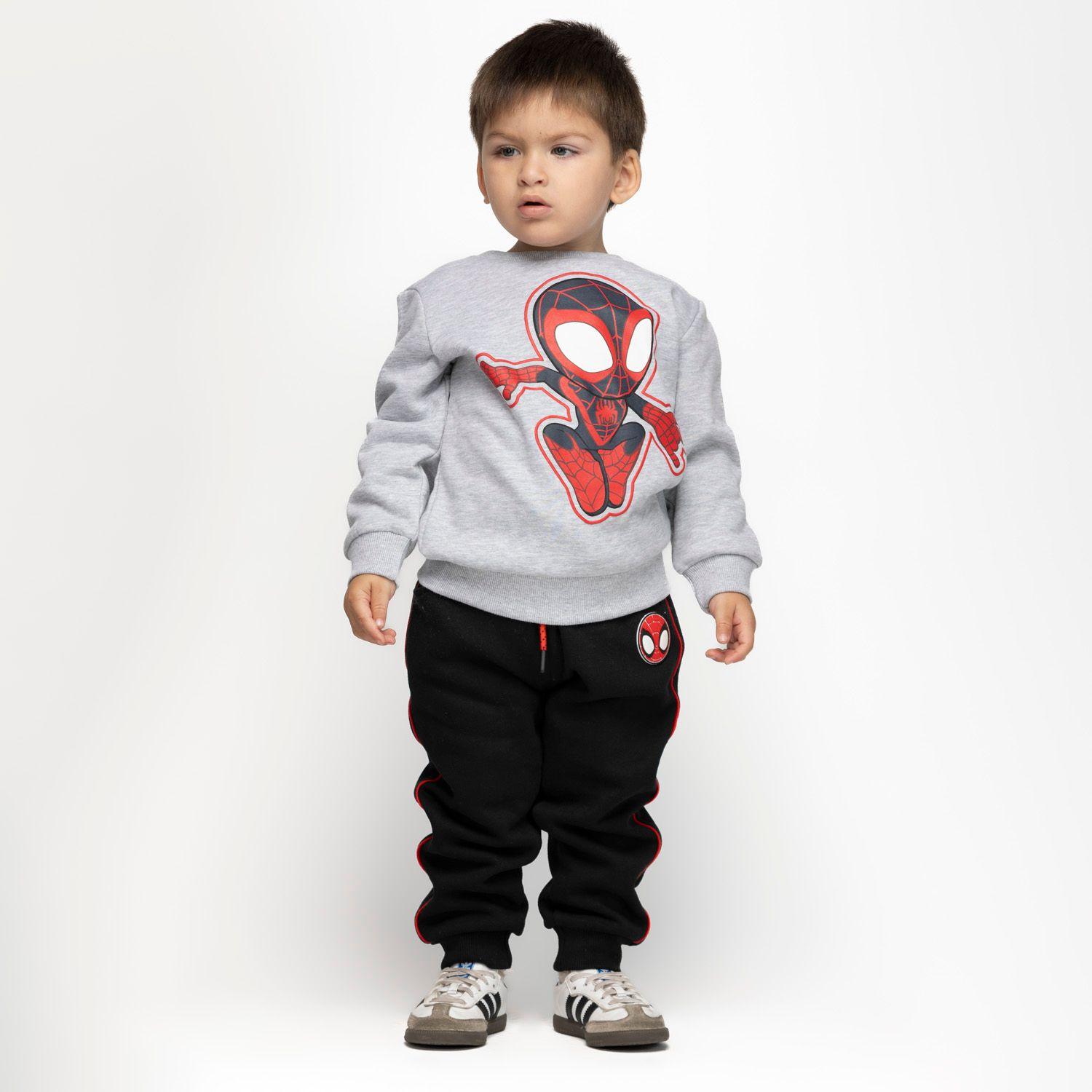 Poleron Niño Spidey Personaje Gris Marvel-0