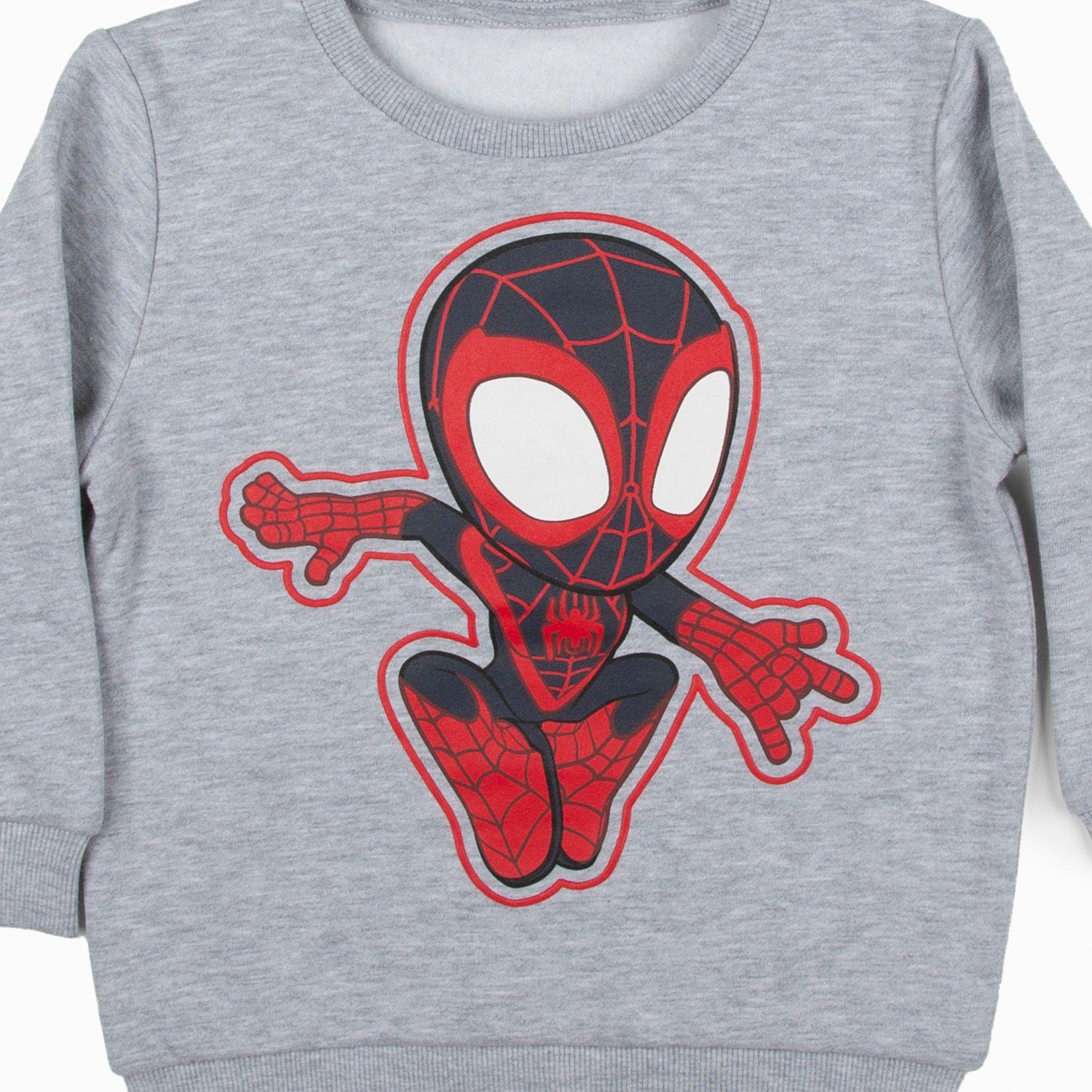 Poleron Niño Spidey Personaje Gris Marvel-2
