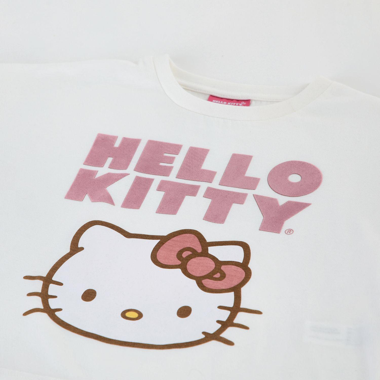 Polera Manga Corta Niña Hello Kitty Cara Blanco-2