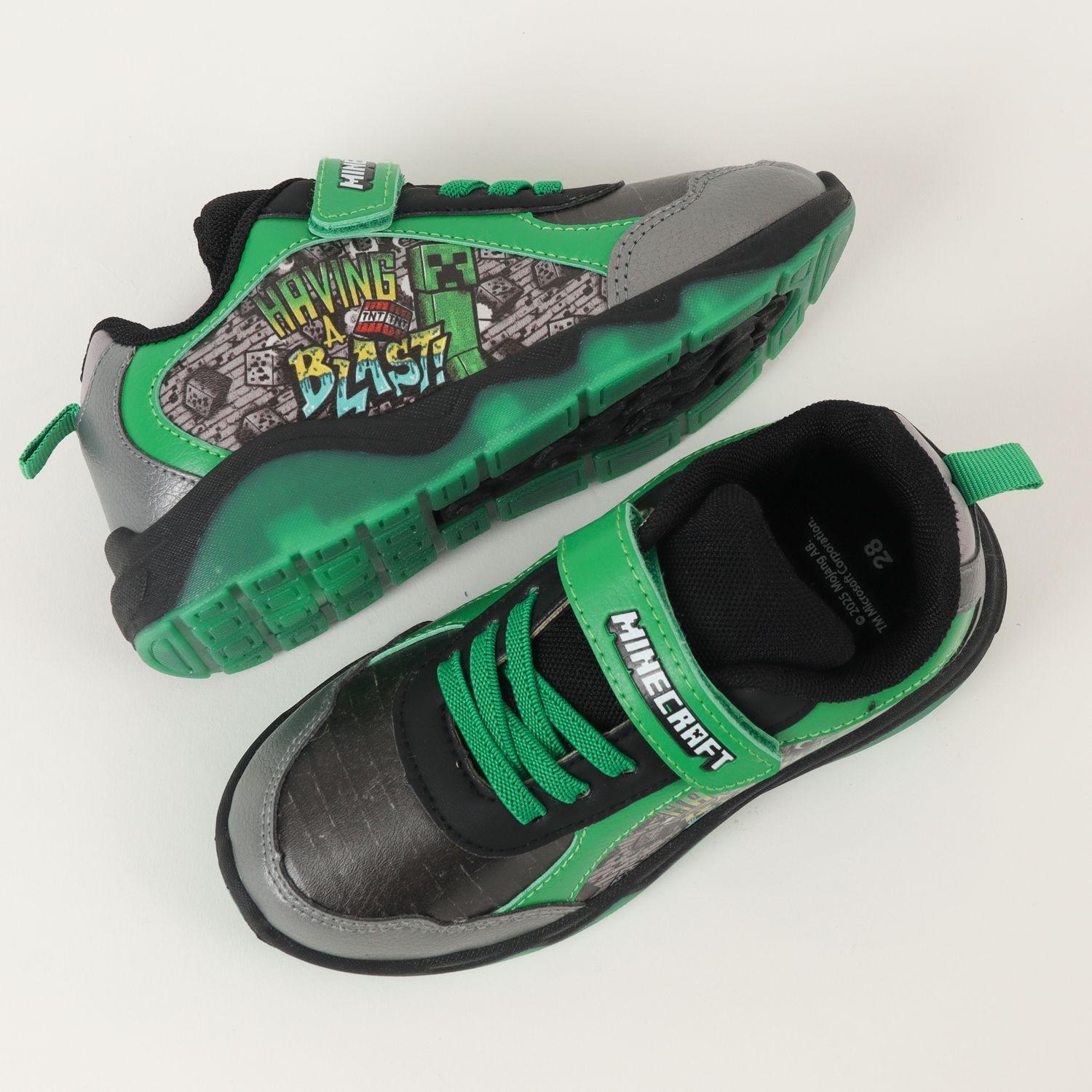 Zapatilla Con Luces Niño Creepers Negro Minecraft-2