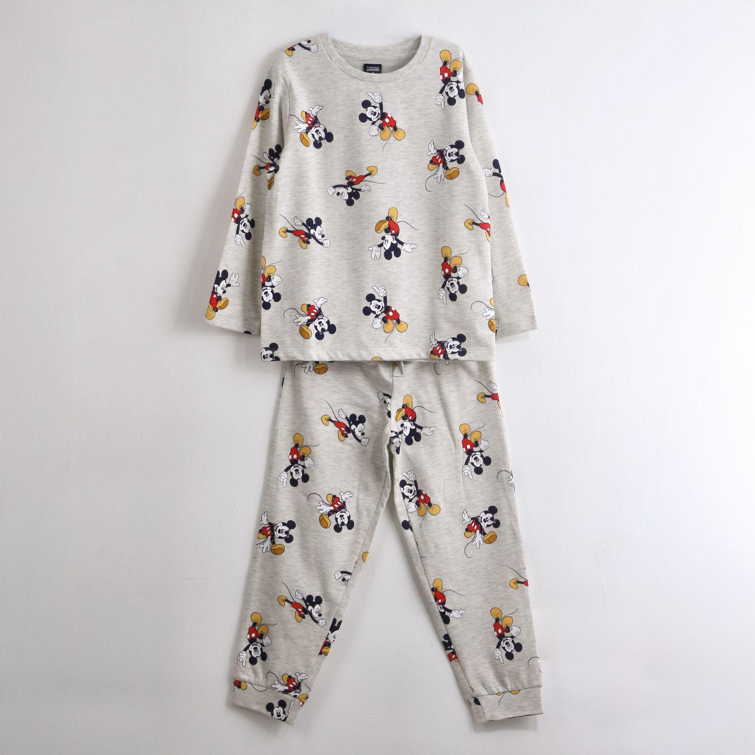 Pijama Manga Larga Niño Full Print Mickey Gris Disney-0
