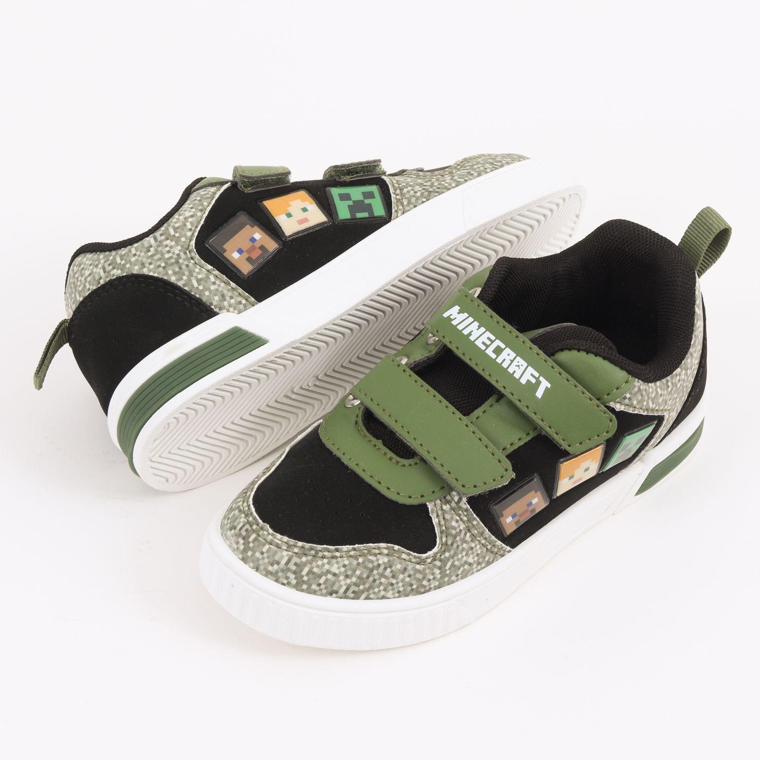 Zapatilla Luces Niño Personajes Negro Minecraft-3
