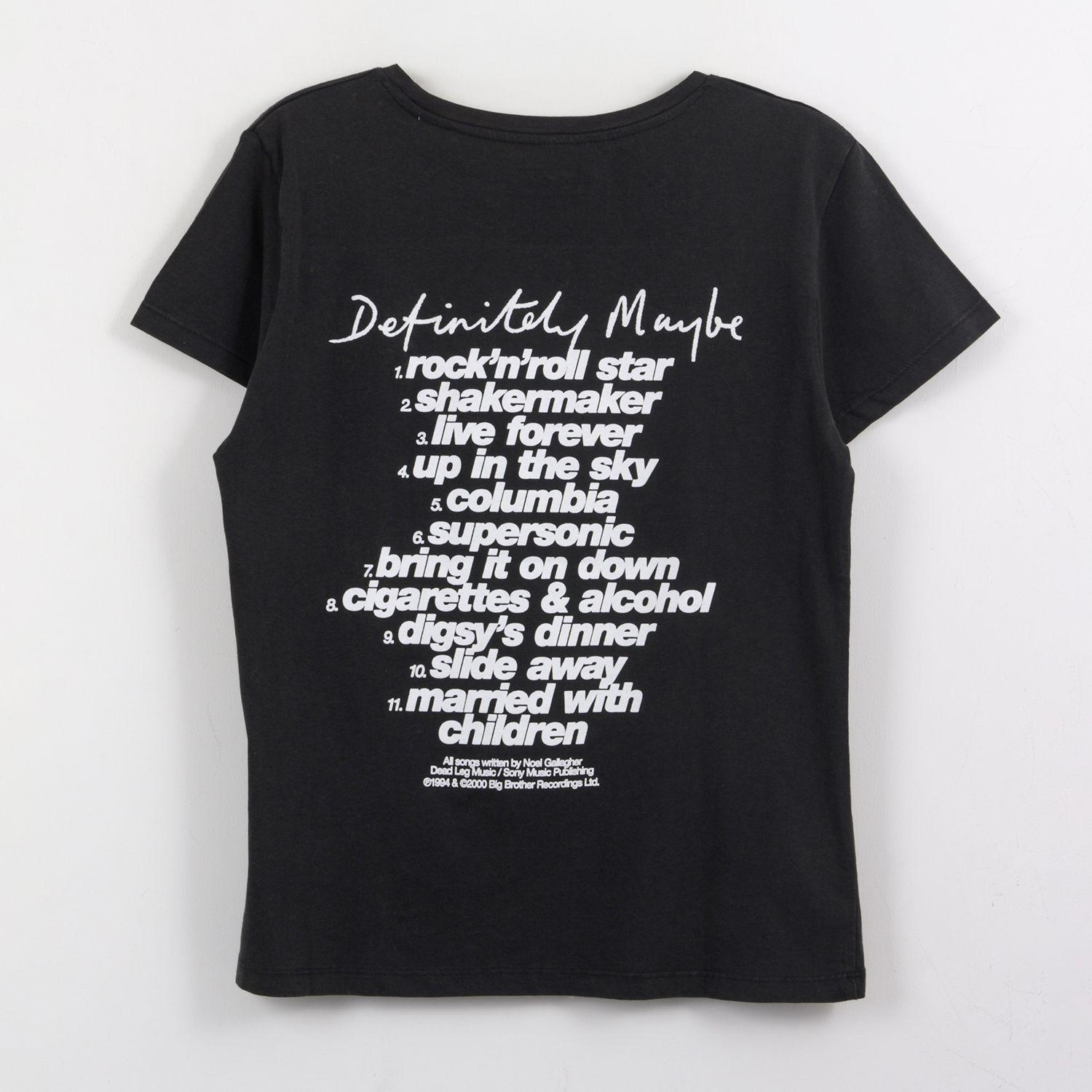 Polera Manga Corta Mujer Negro Playlist Oasis-1