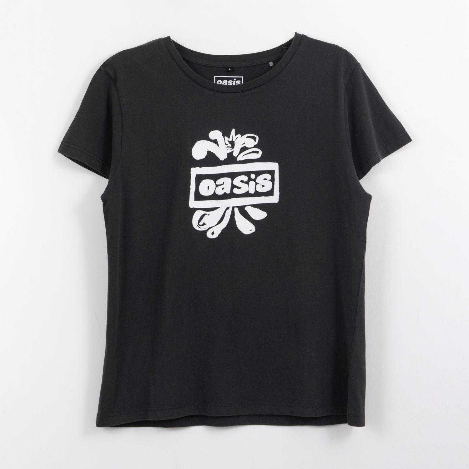 Polera Manga Corta Mujer Negro Playlist Oasis-2
