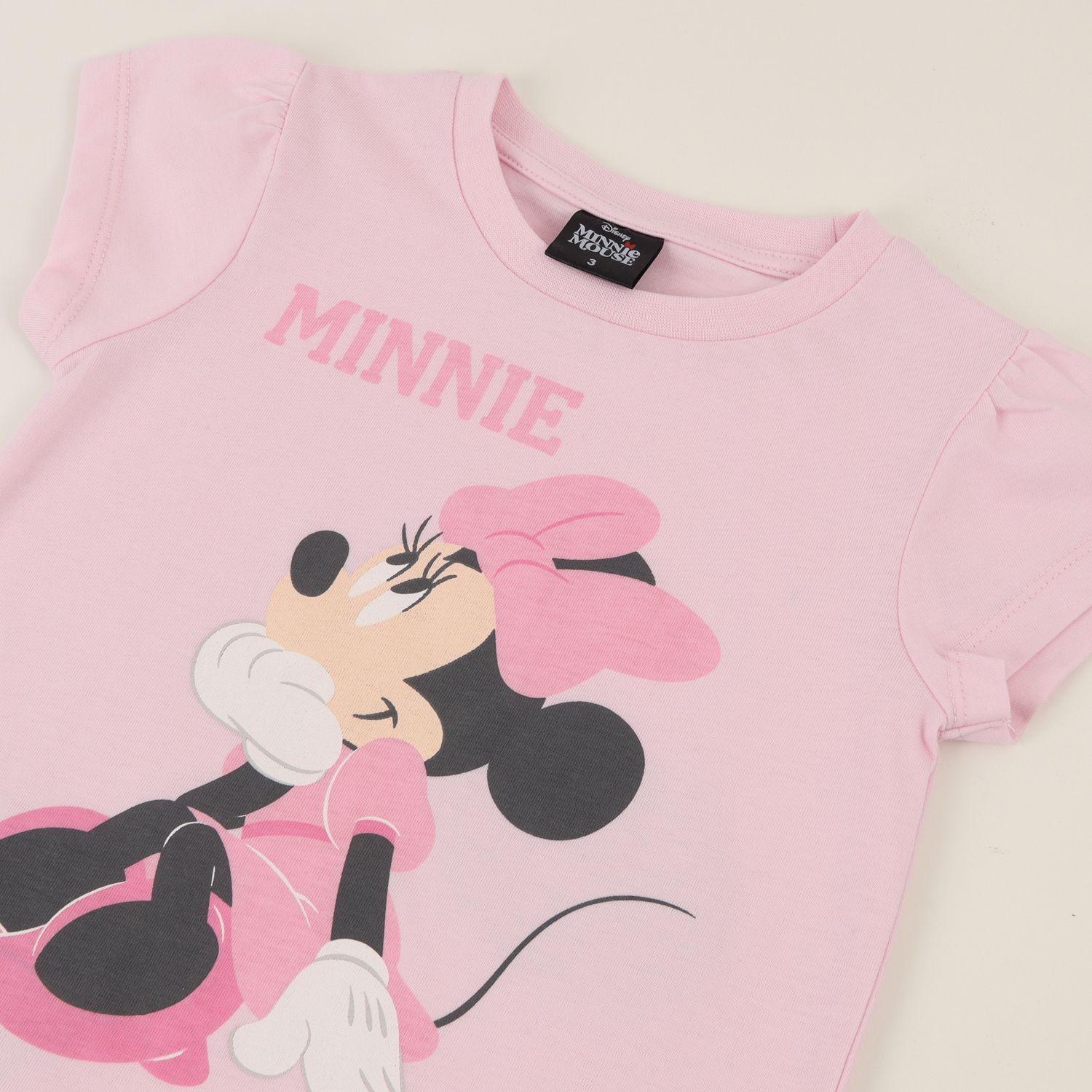 Pijama Manga Corta Niña Rosado Minnie Sentada Disney-2