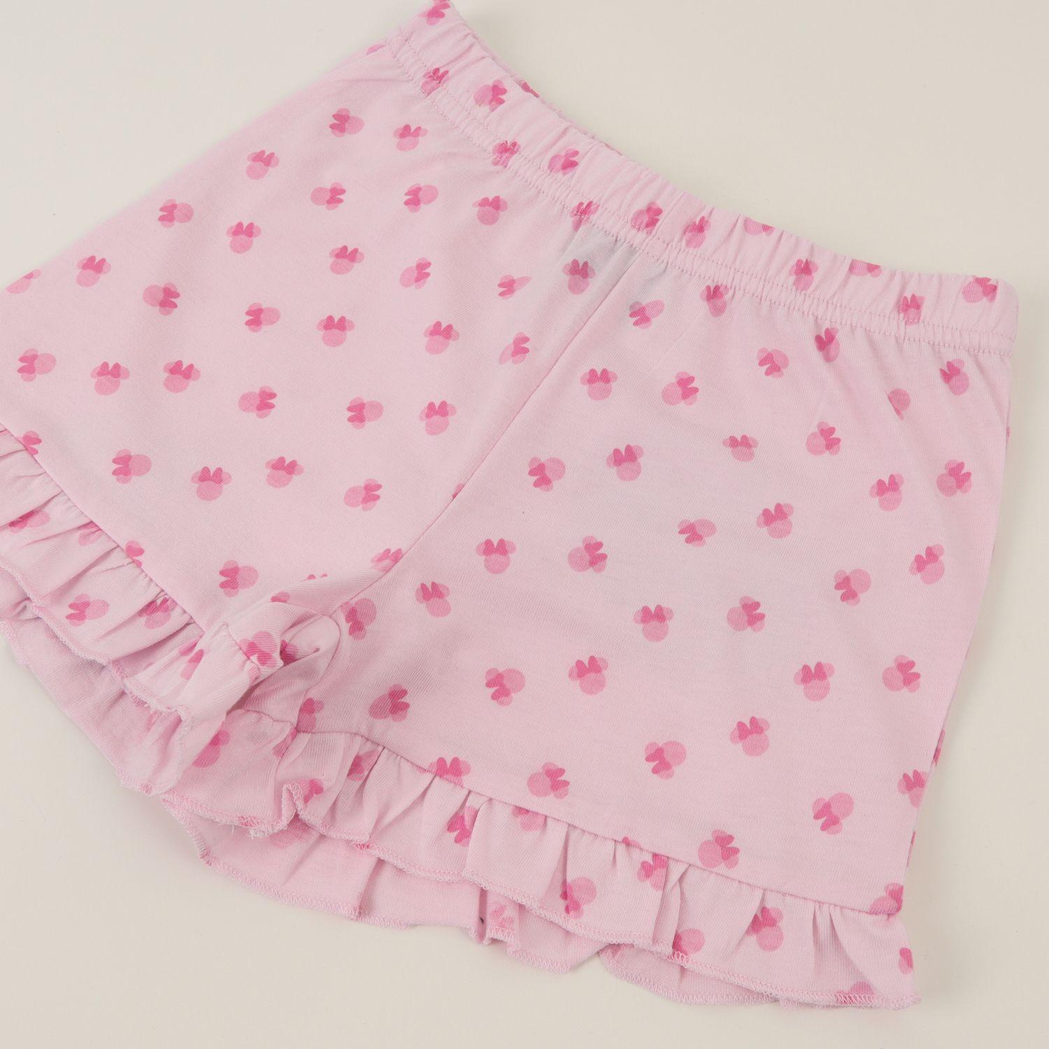 Pijama Manga Corta Niña Rosado Minnie Sentada Disney-3