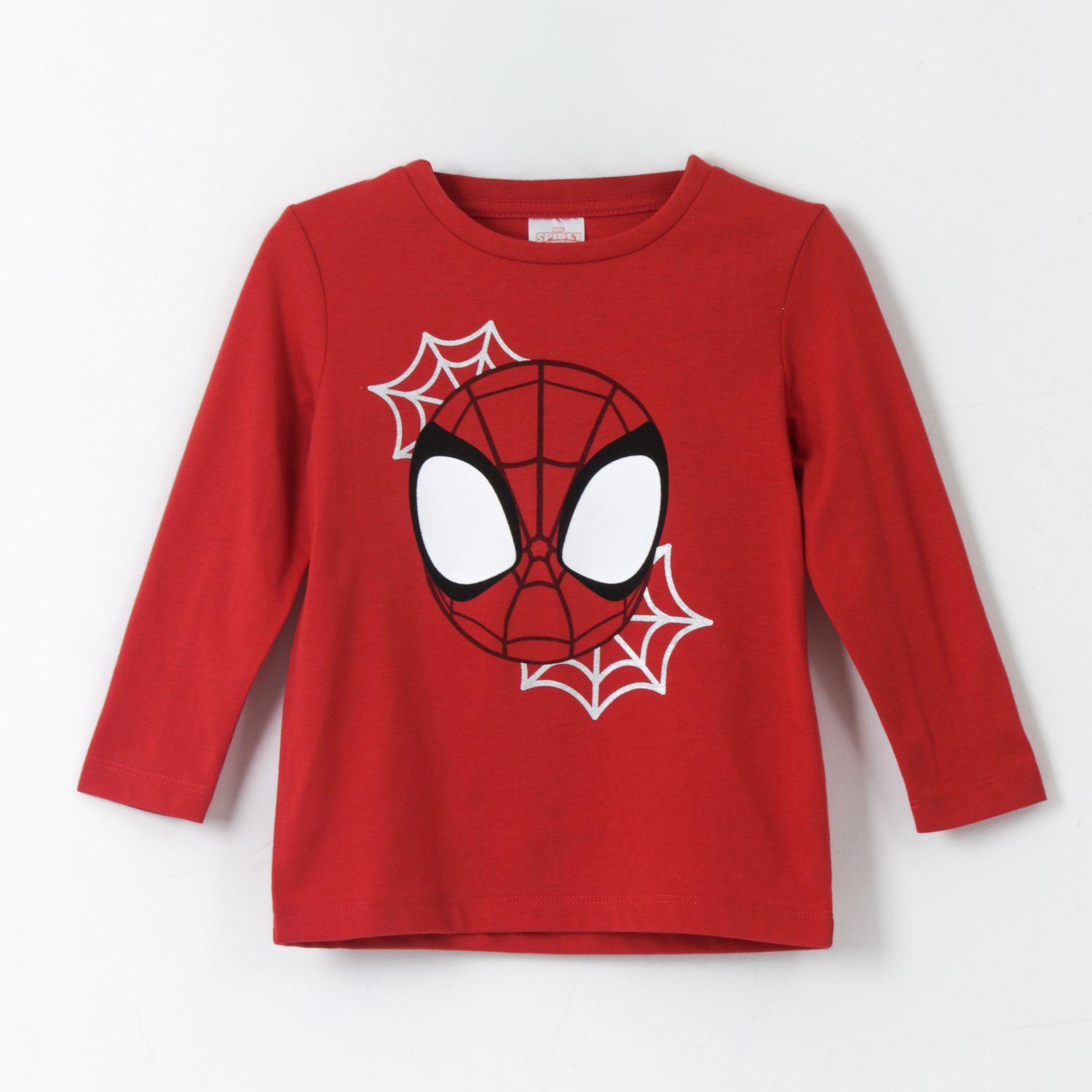 Polera Manga Larga Niño Spidey Face Rojo Marvel-0
