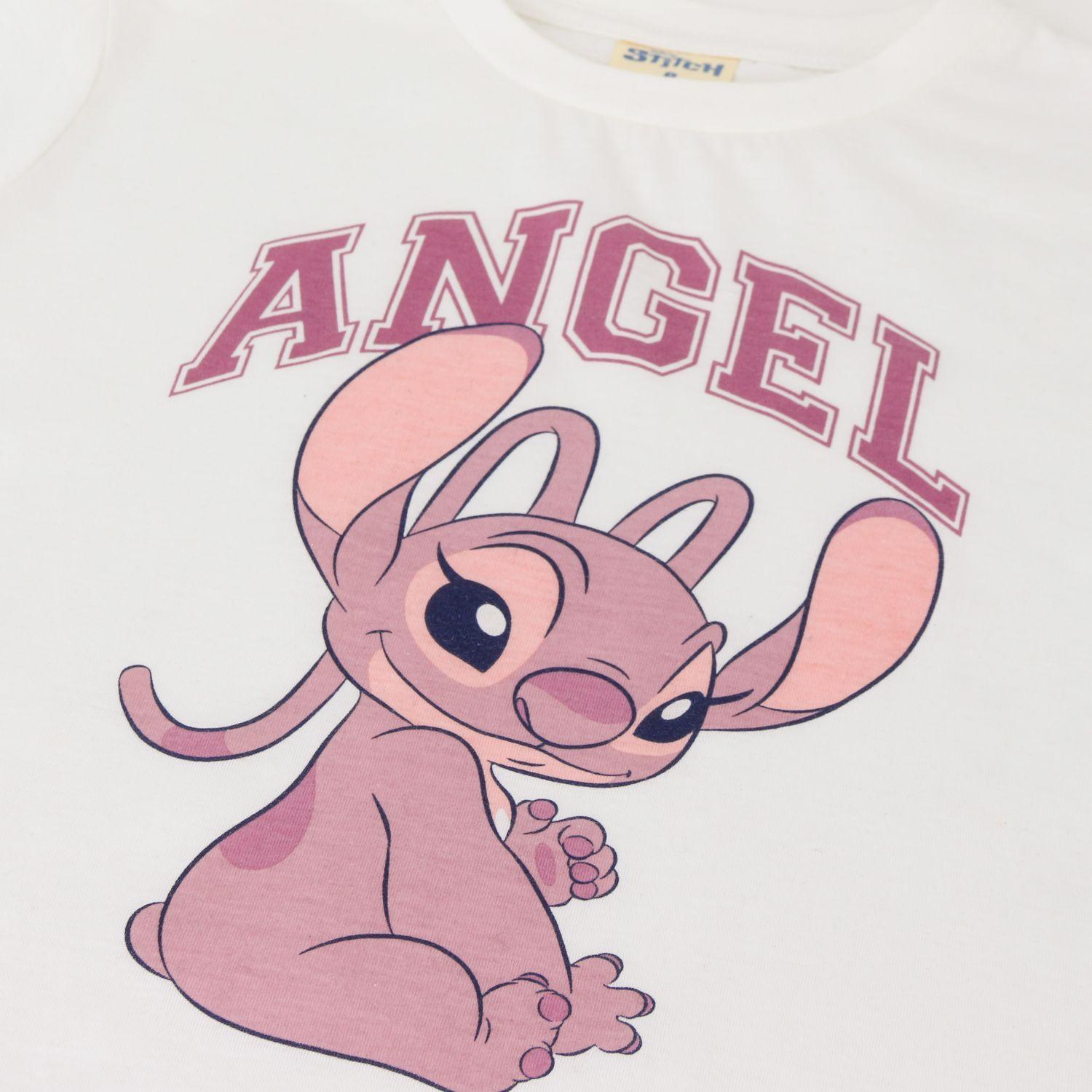 Polera Manga Larga Niña Angel Lilo & Stitch Blanco Disney-2