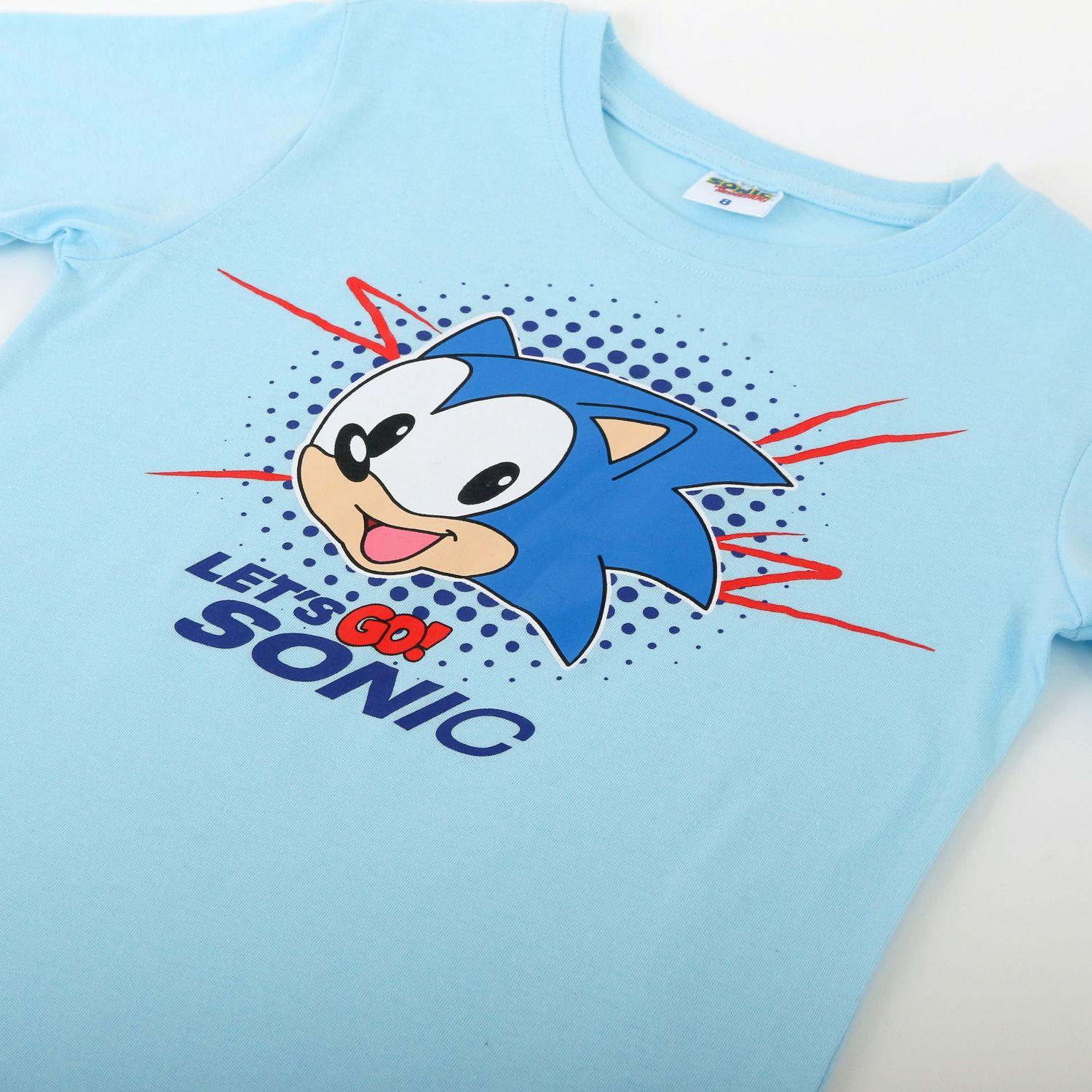 Pijama Manga Corta Niño Sonic Lets Go Celeste-2
