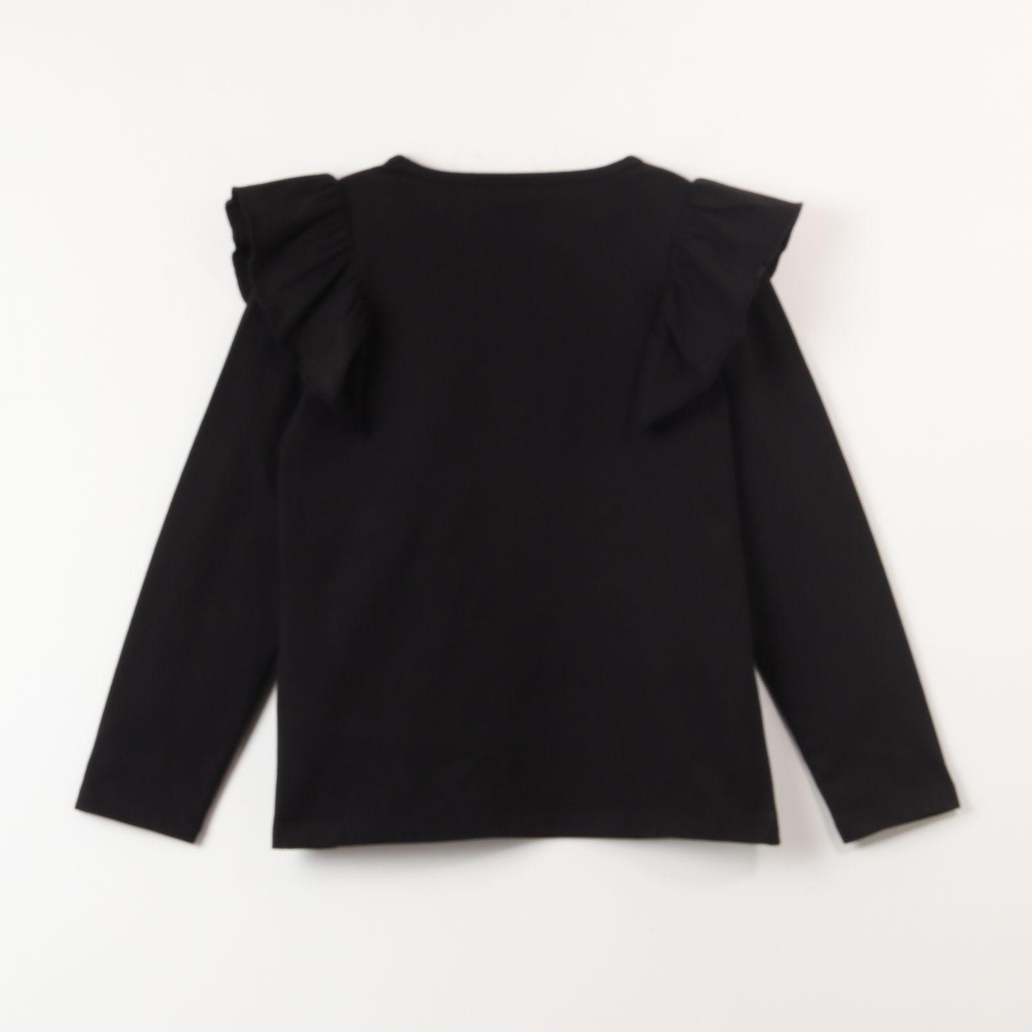 Polera Manga Larga Niña Vuelos Negro Barbie-1
