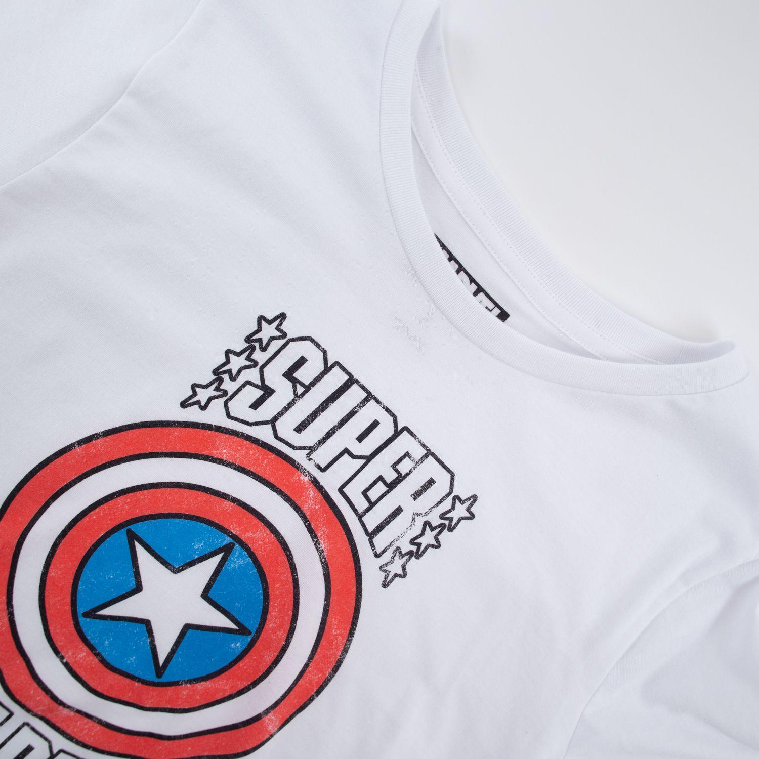 Polera Mujer Capitan America Super Blanco Marvel-3