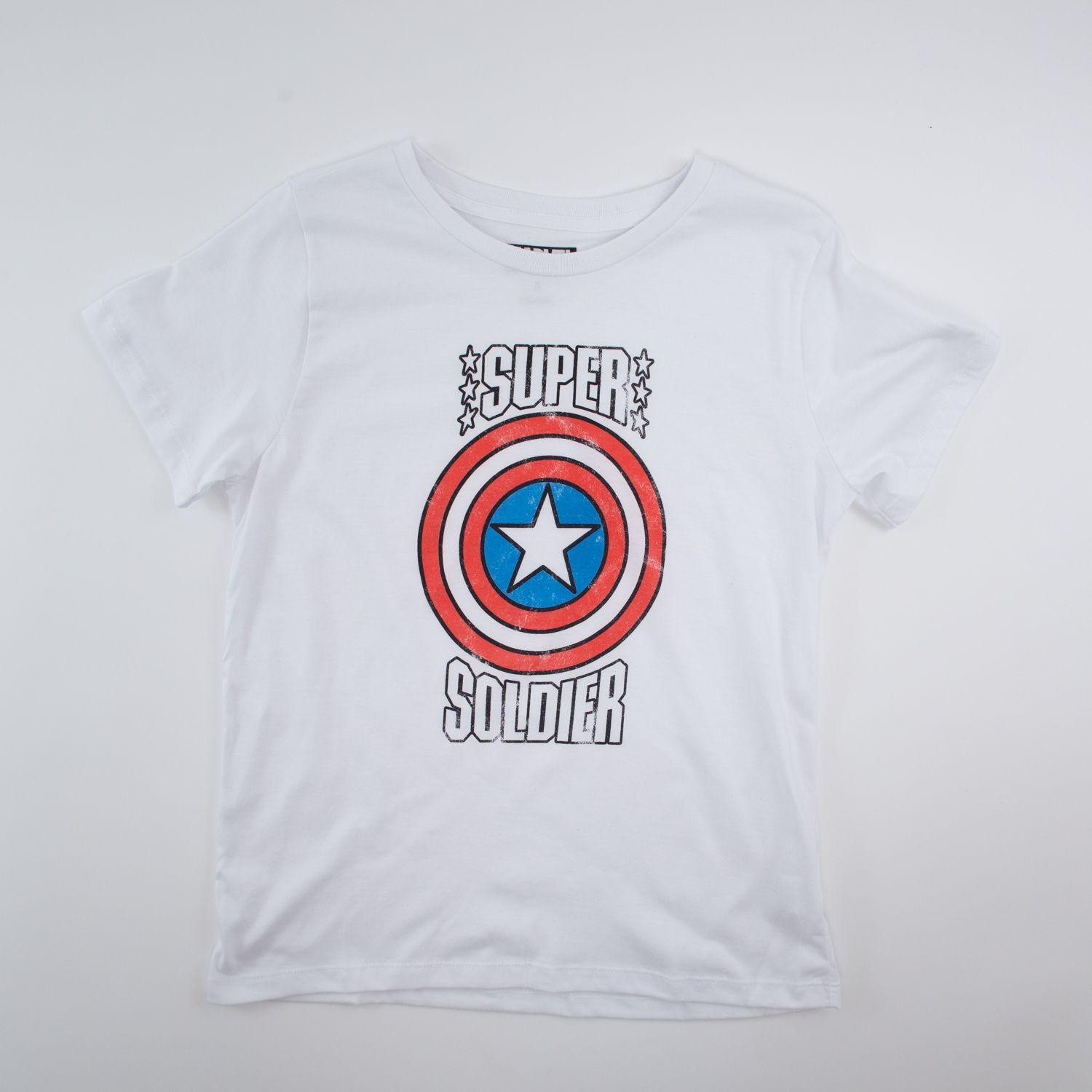 Polera Mujer Capitan America Super Blanco Marvel-2