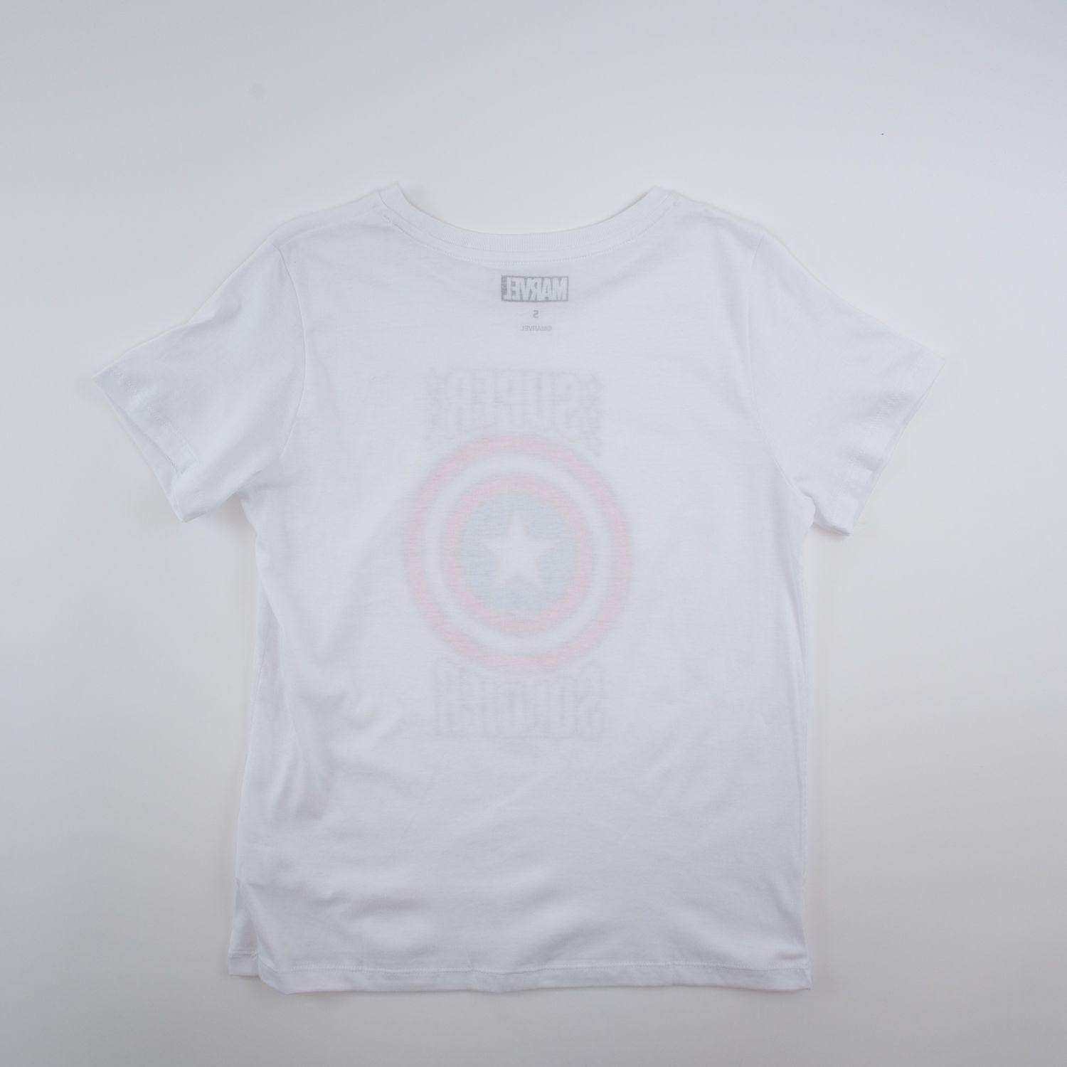 Polera Mujer Capitan America Super Blanco Marvel-4