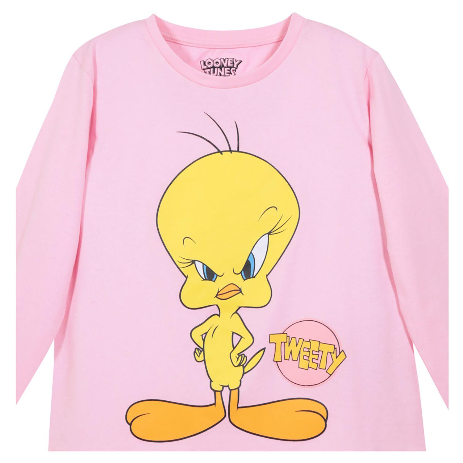 Polera Manga Larga Niña Angry Rosado Looney Tunes-2