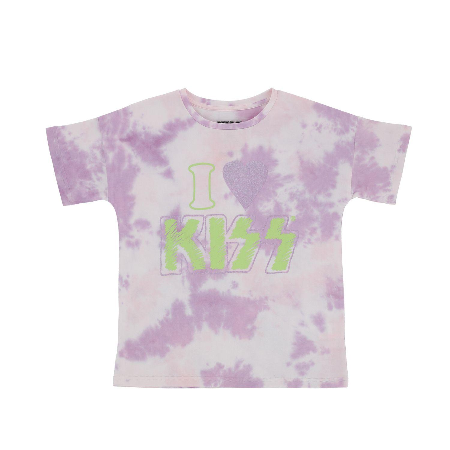 Polera Manga Corta Niña Corazon Lila Kiss-0