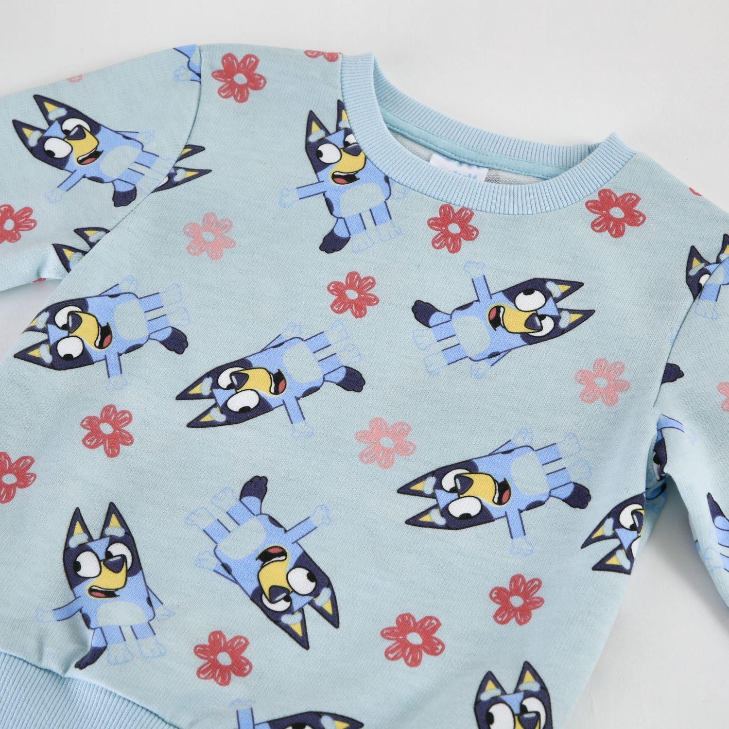 Polerón Cerrado Niña Bluey Full Print Celeste-2