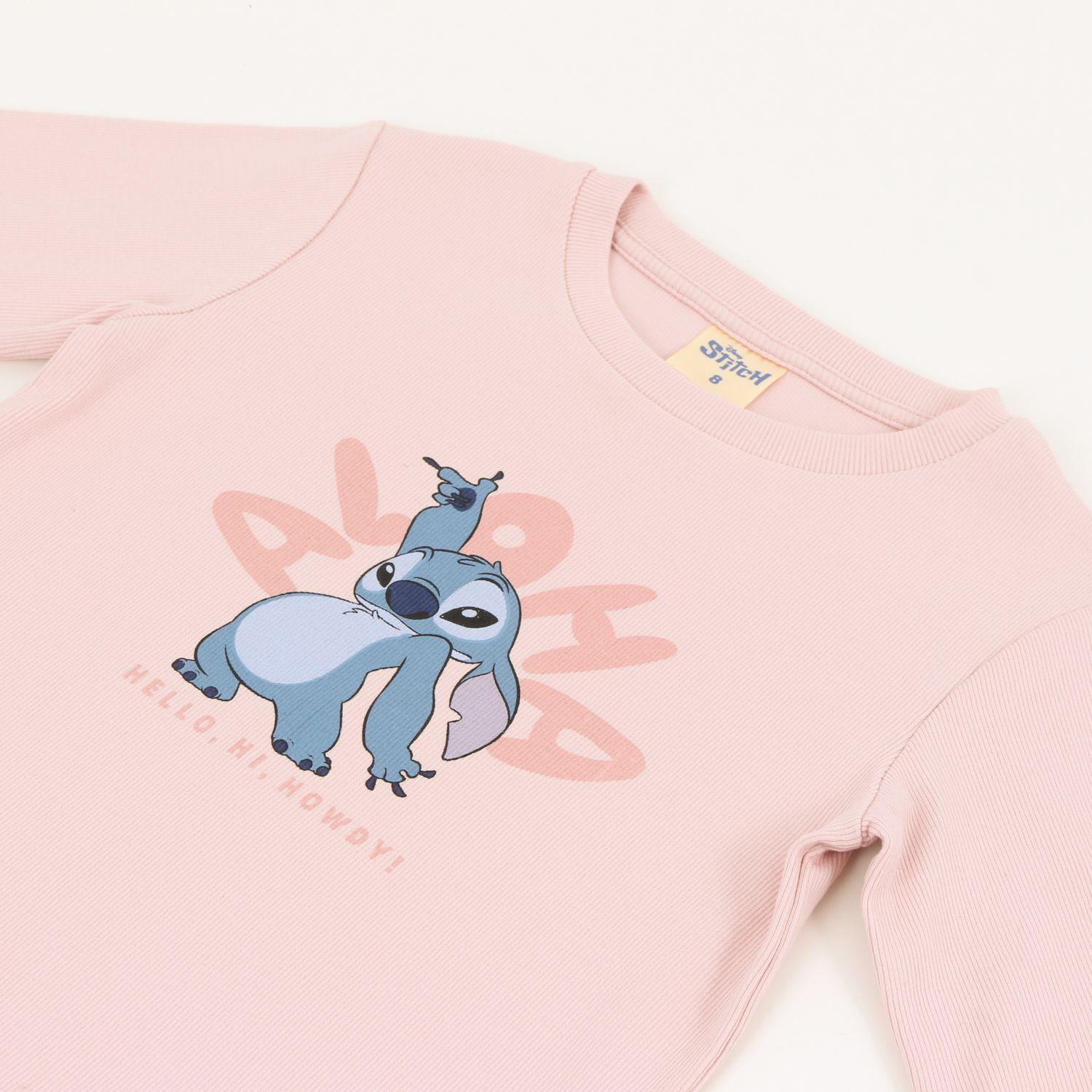 Polera Manga Larga Niña Lilo & Stitch Rosado Disney-2