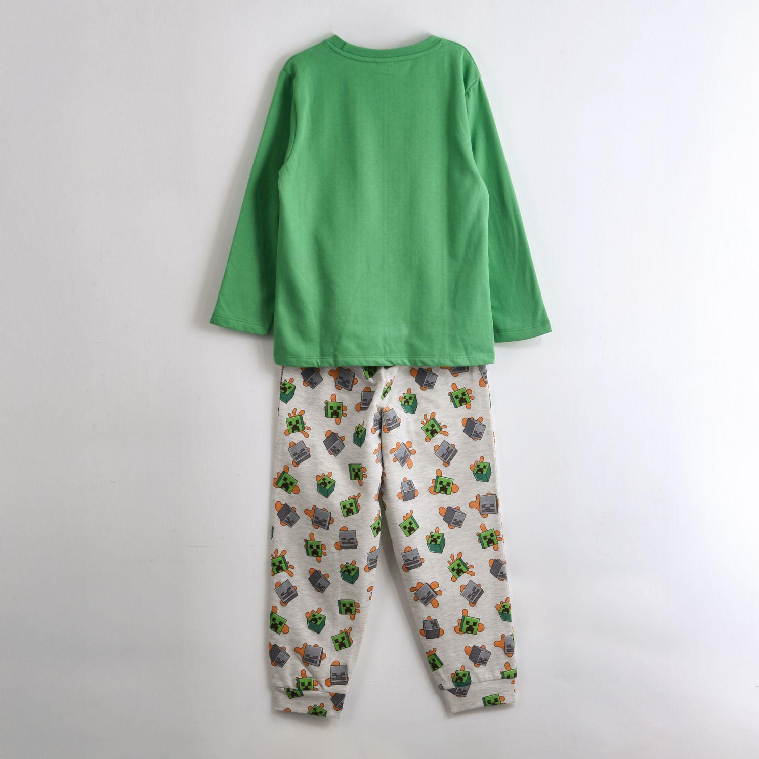 Pijama Manga Larga Niño Mobs Verde Minecraft-1