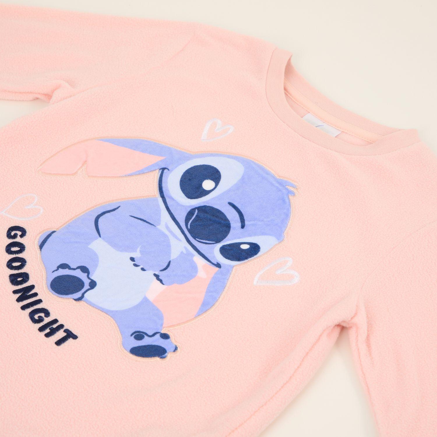 Pijama Manga Larga Juvenil Goodnight Lilo Stitch Rosa Disney-2