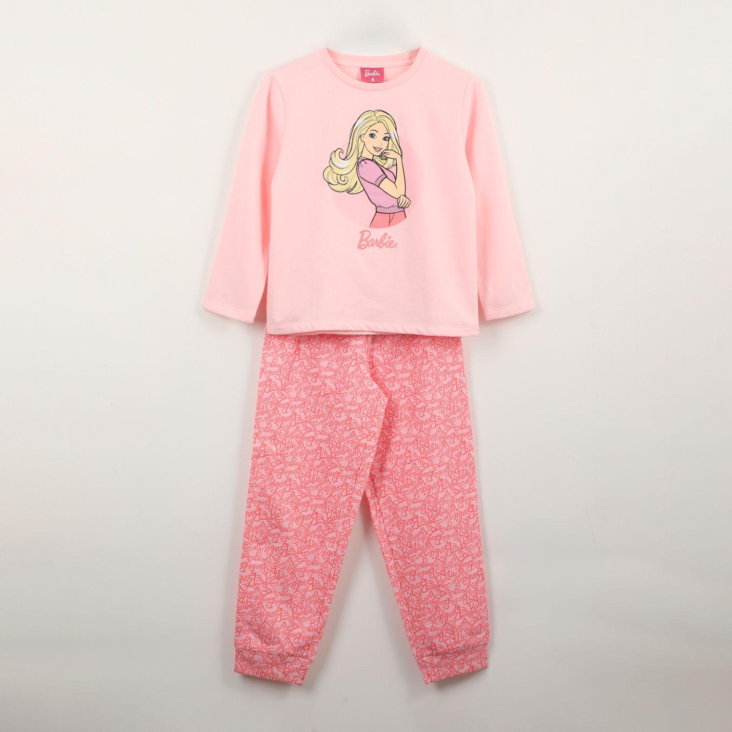 Pijama Manga Larga Niña Muñeca Rosado Barbie-0