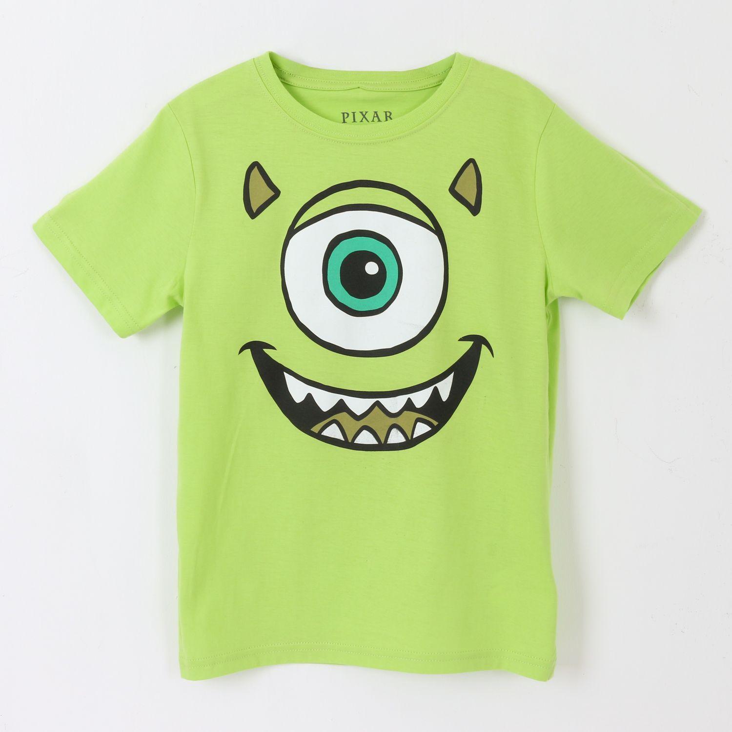 Polera Manga Corta Niño Verde Mike Wazowski Pixar Disney-0