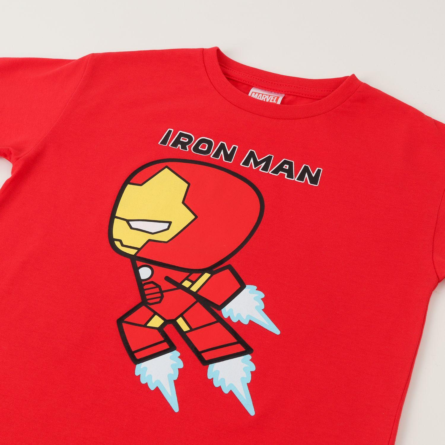Polera Manga Corta Niño Rojo Iron Man Spidey Marvel-2