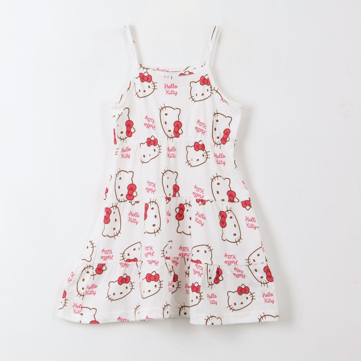 Vestido Niña Blanco Full Print Hello Kitty-0