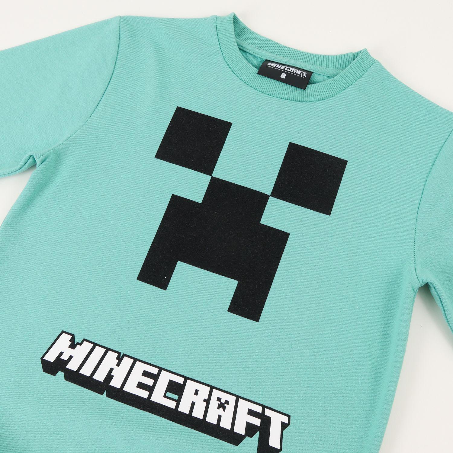 Poleron Cerrado Niño Verde Creeper Face Minecraft-2