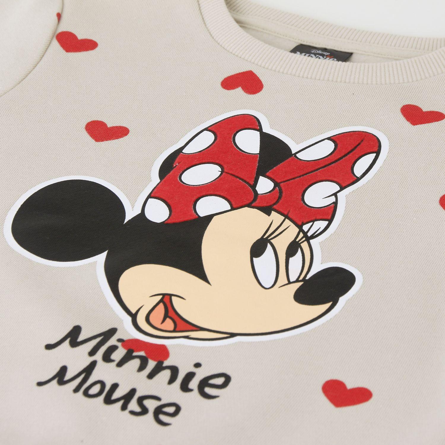 Conjunto Buzo Niña Print Corazones Minnie Beige Disney-2