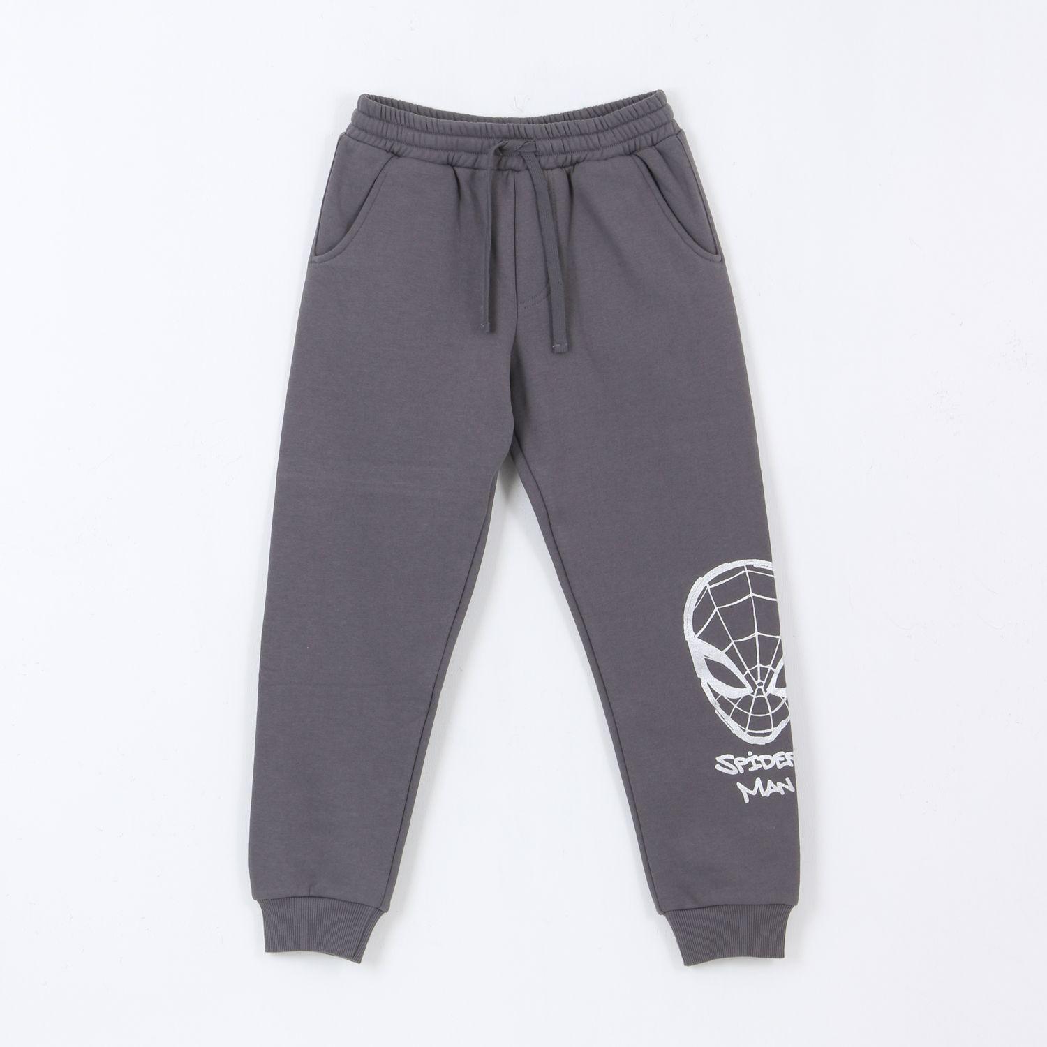 Pantalón de Buzo Lineal Spiderman Gris Marvel-0