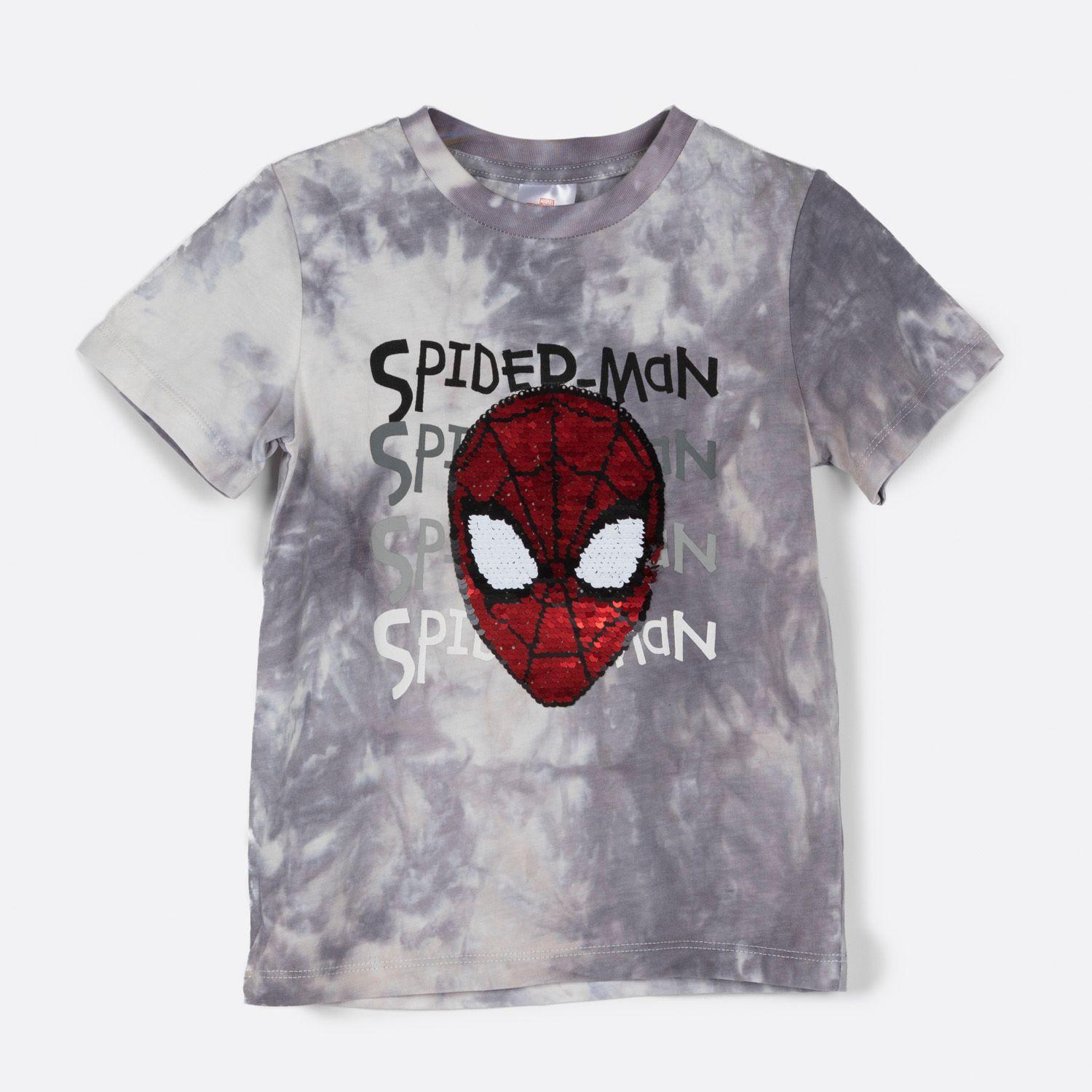 Polera Niño Spiderman Gris Marvel Lentejuelas Reversibles-0