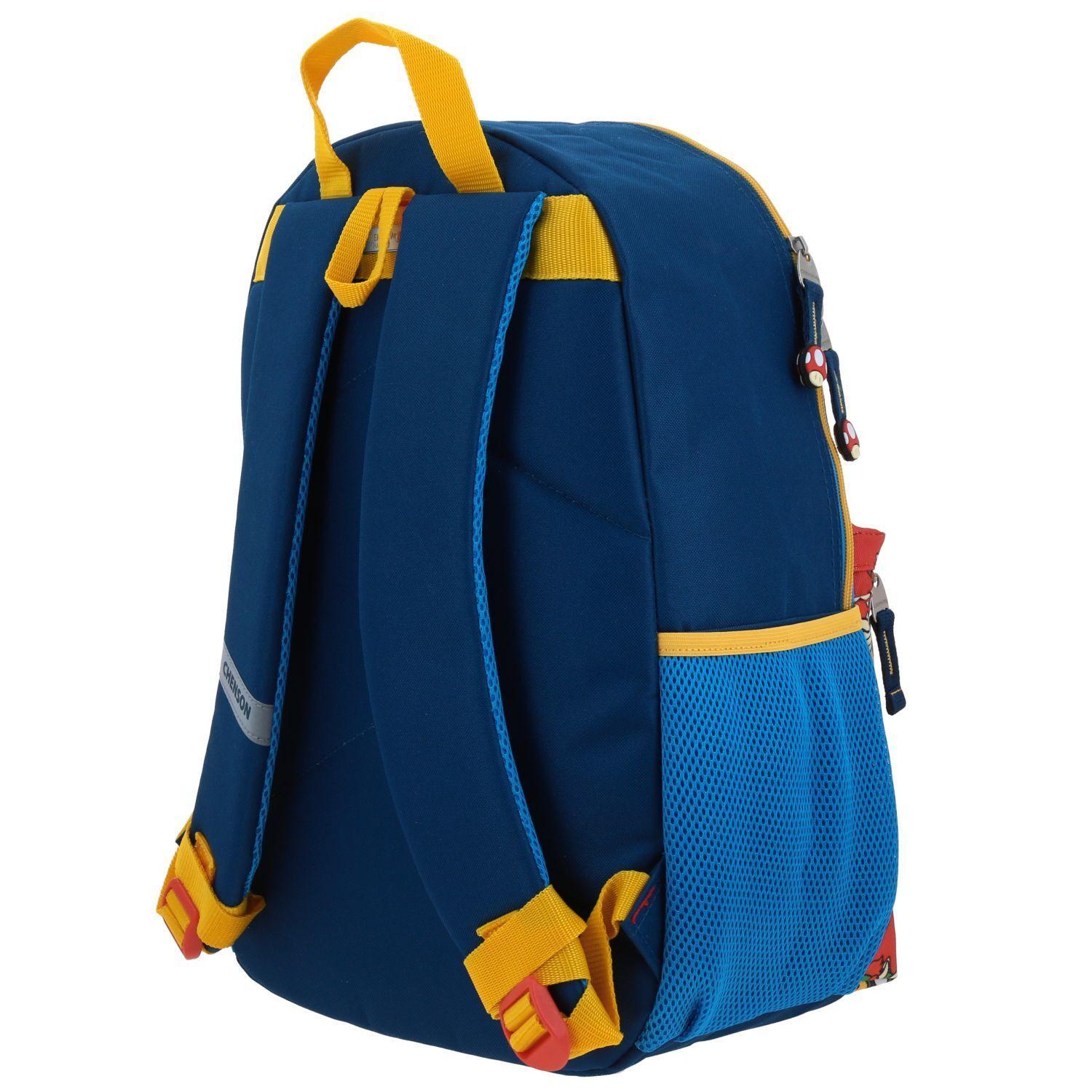 Mochila Escolar Niño Bolsillo Print Azul Mario Bros-4