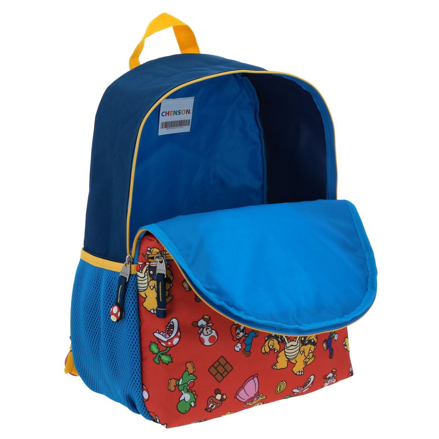 Mochila Escolar Niño Bolsillo Print Azul Mario Bros-6