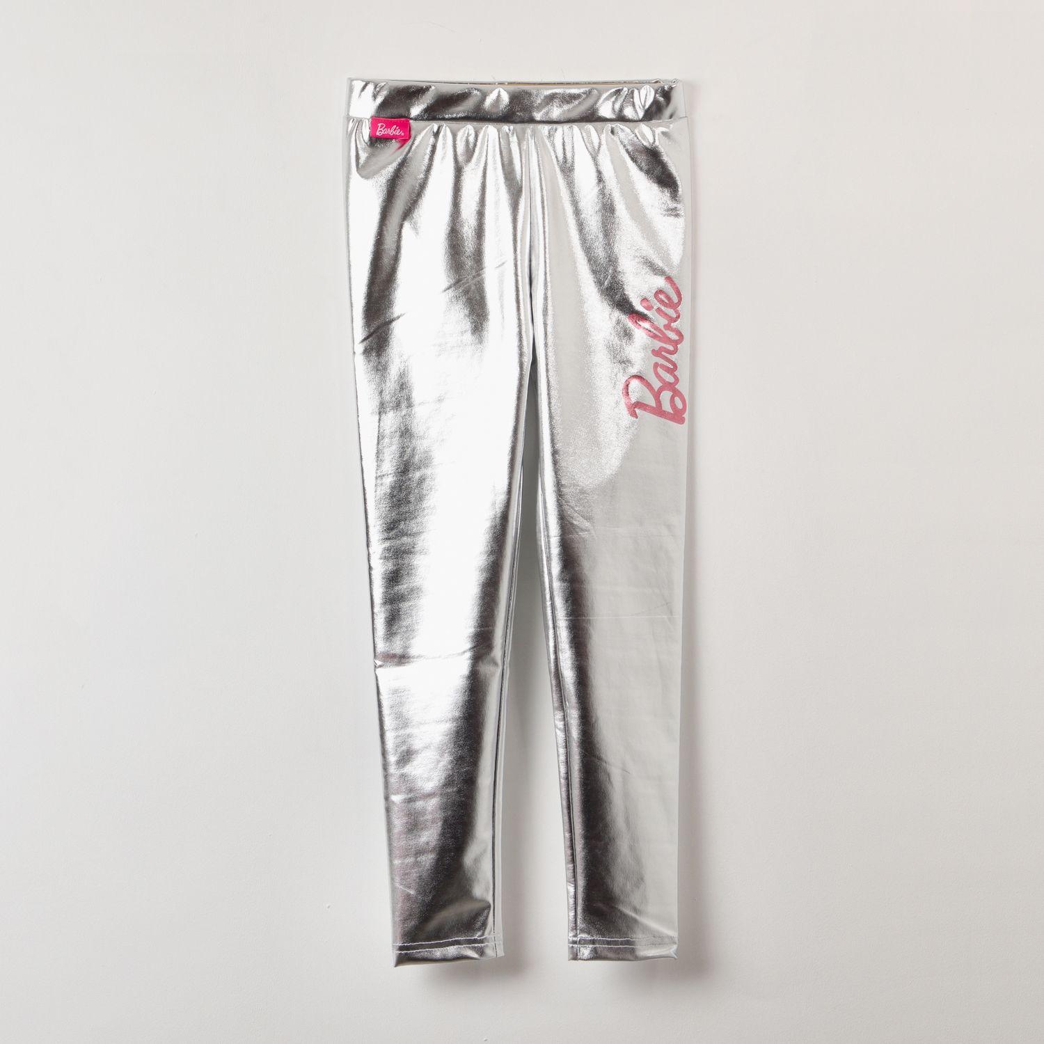 Calza Niña Metalizada Gris Barbie-0