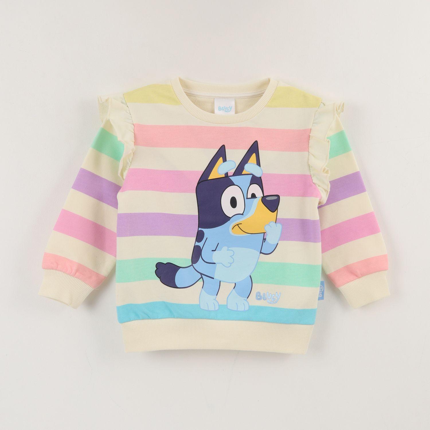 Polerón Cerrado Niña Multicolor Rayas Risa Bluey-0