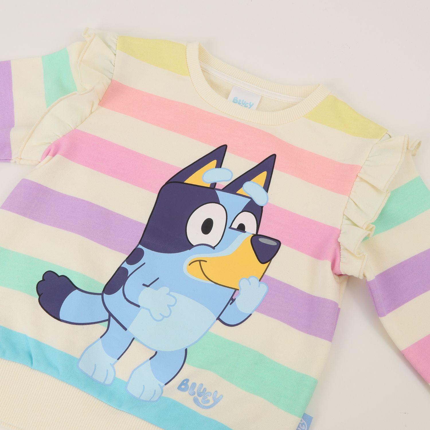 Polerón Cerrado Niña Multicolor Rayas Risa Bluey-3