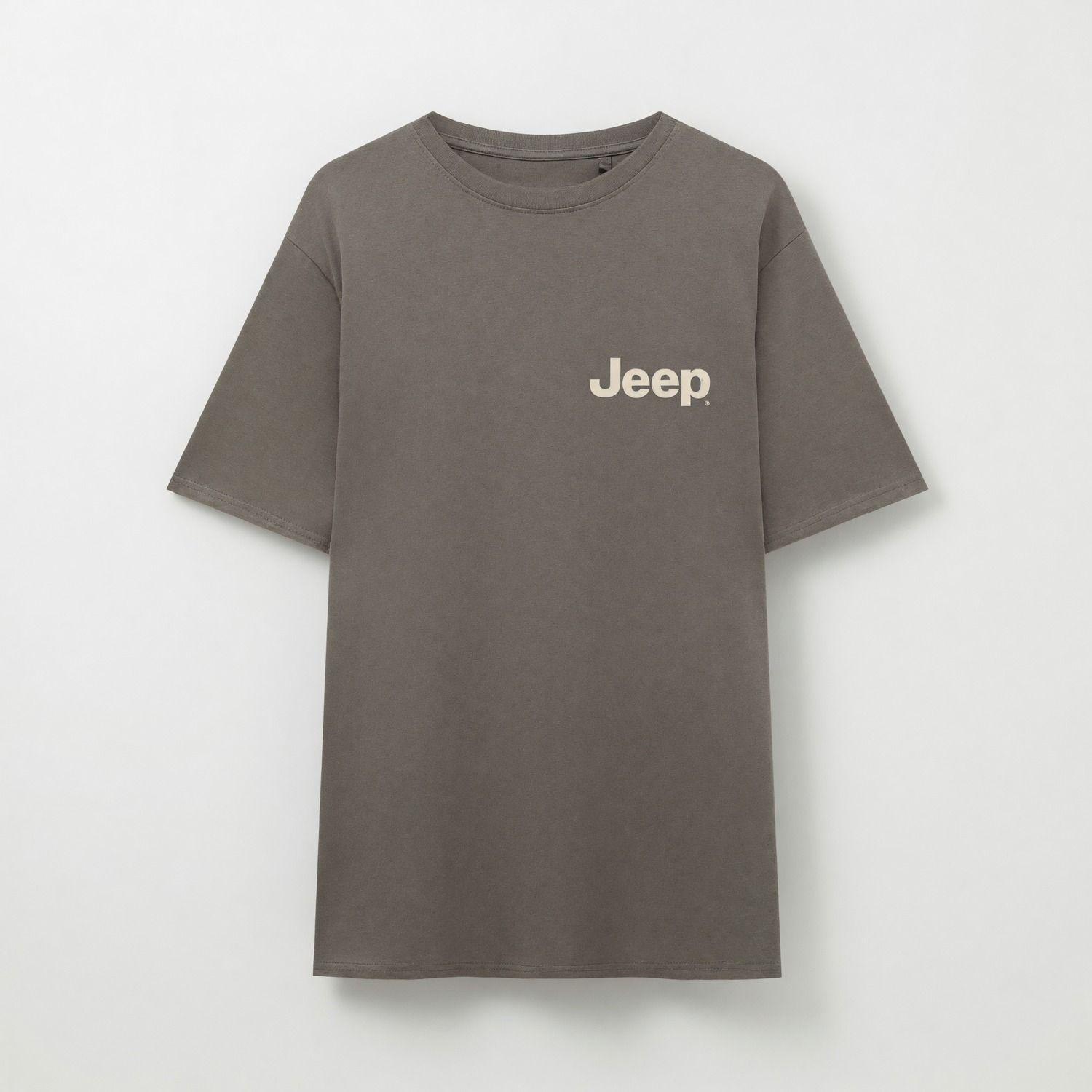 Polera Manga Corta Hombre Jeep Espalda Beige-2