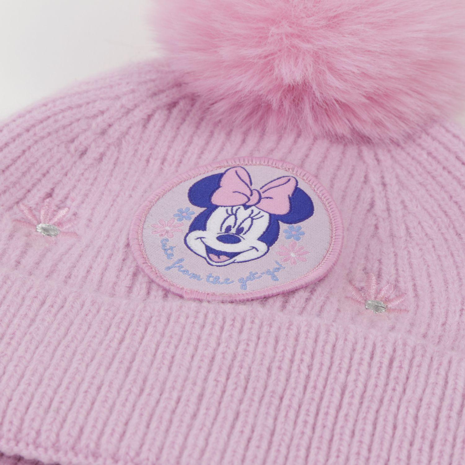 Gorro con Pompón Niña Minnie Rosado Disney-2