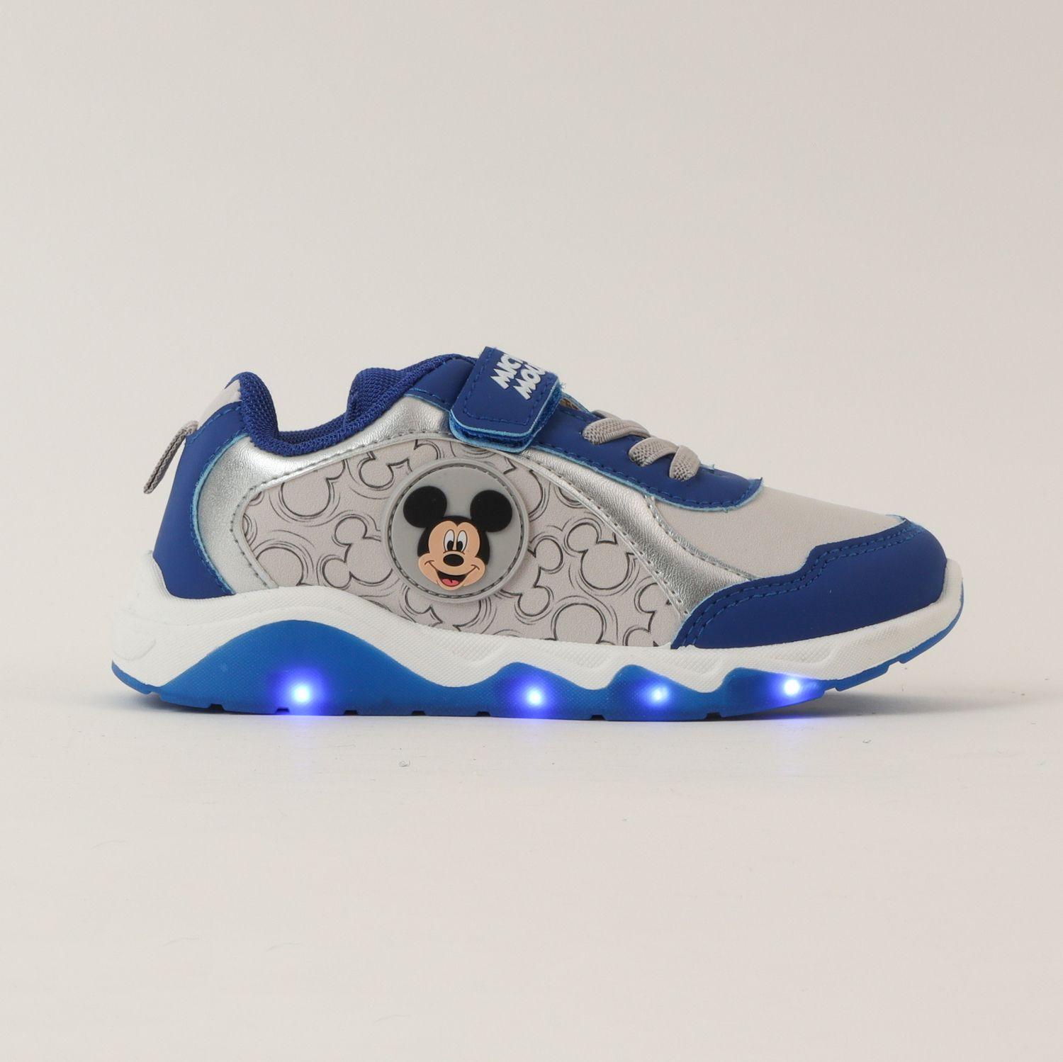 Zapatilla Con Luces Niño Mickey Full Lineal Azul Disney-0