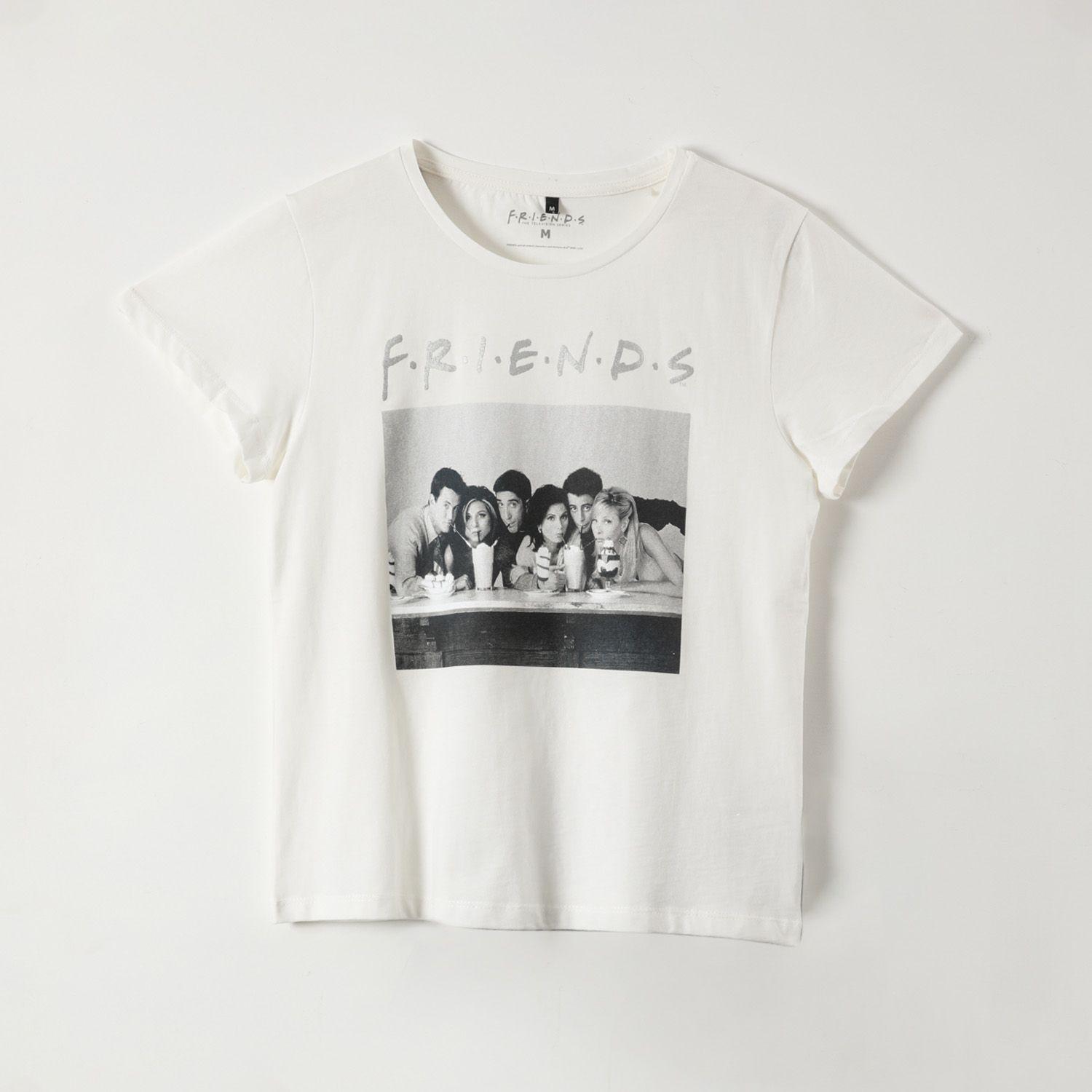 Polera Manga Corta Mujer Foto Blanco Friends-0