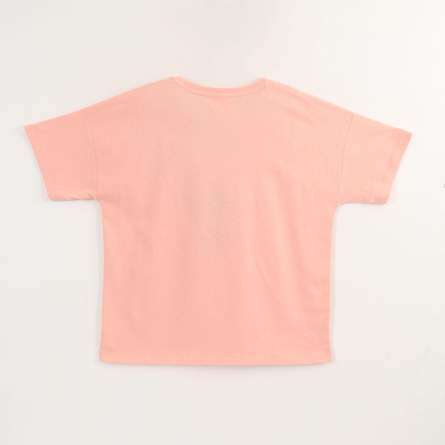 Polera Manga Corta Niña Damasco Stitch Ohana Disney-1