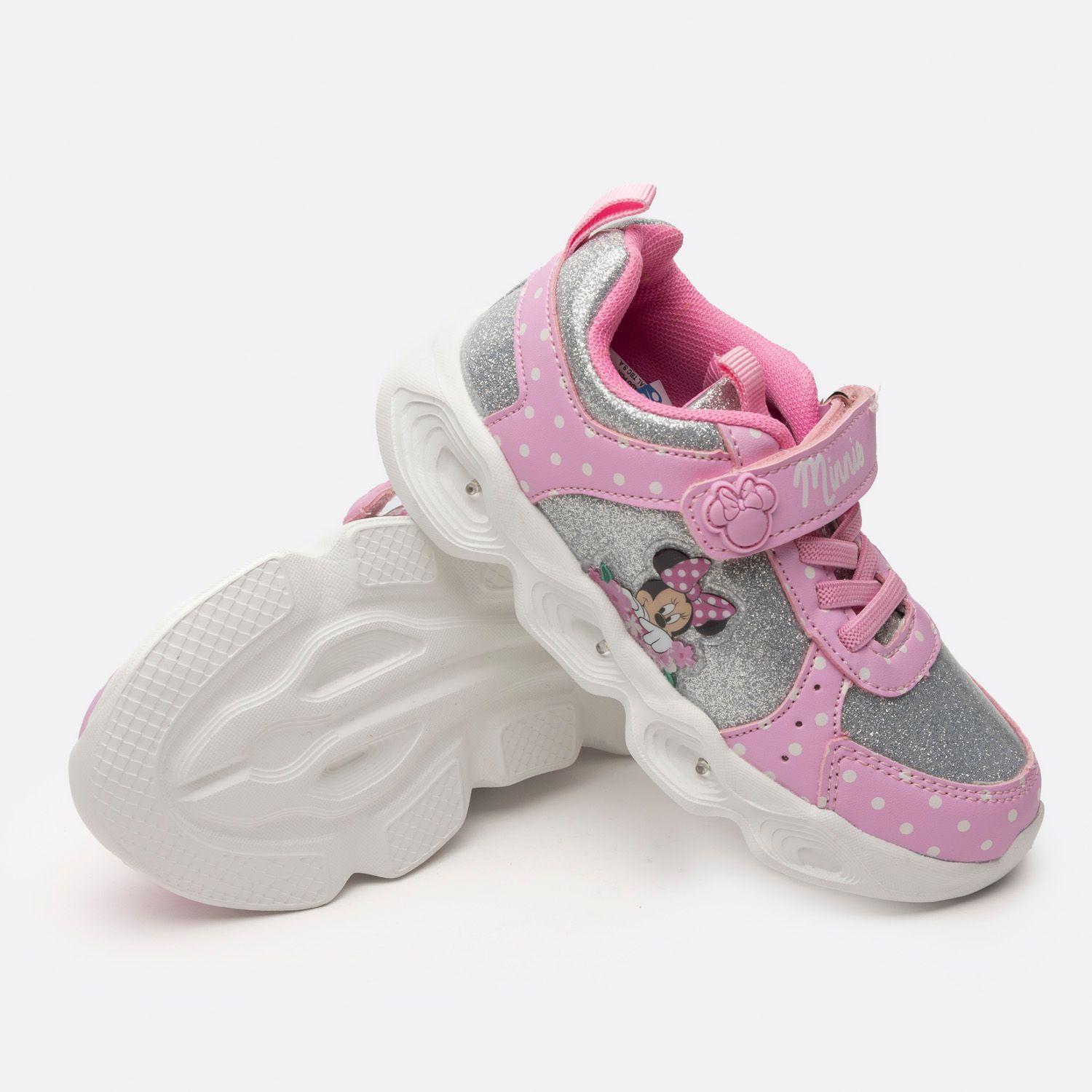 Zapatillas Con Luces Niña Lunares Minnie Rosado Disney-4