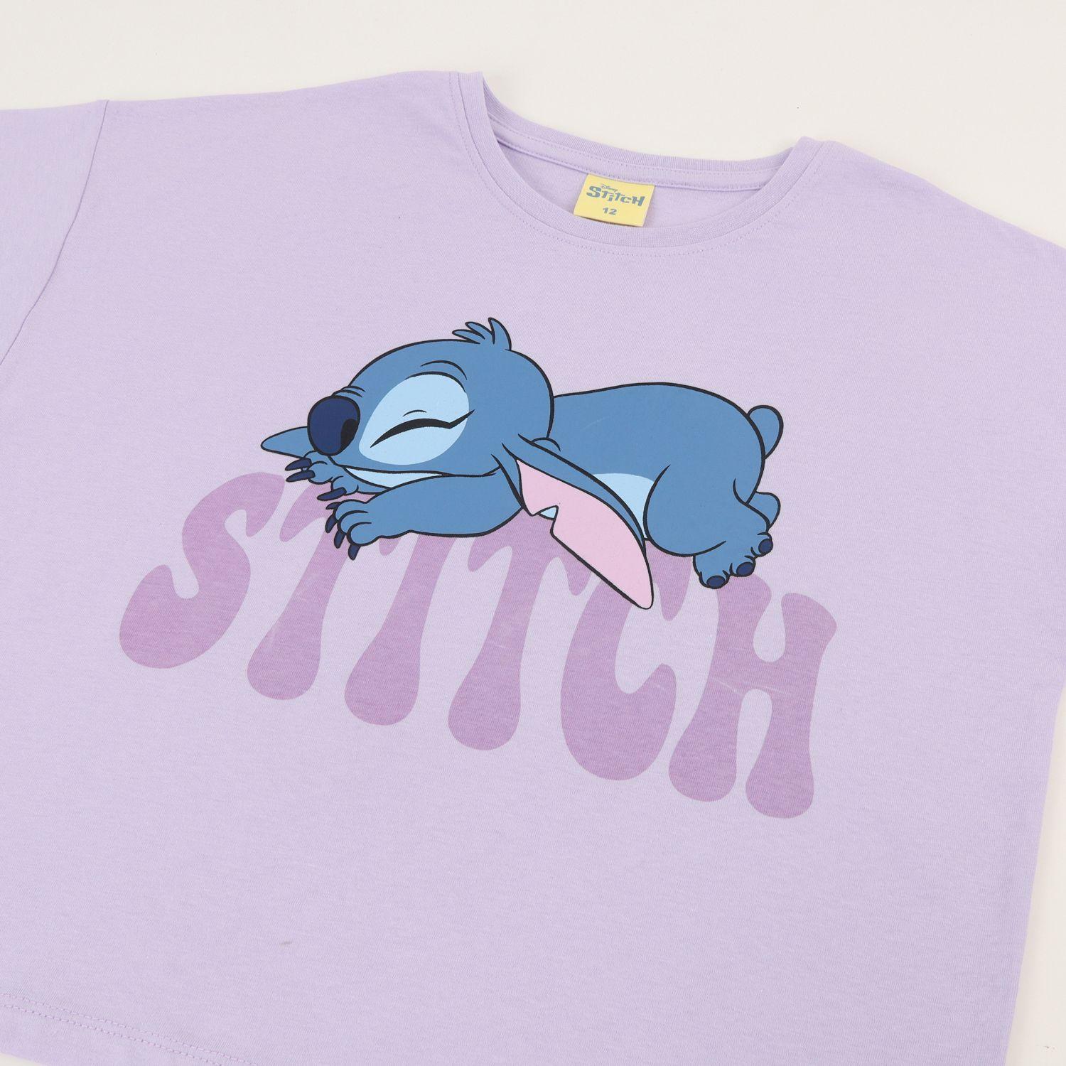 Polera Manga Corta Niña Lila Lilo & Stitch Disney-2