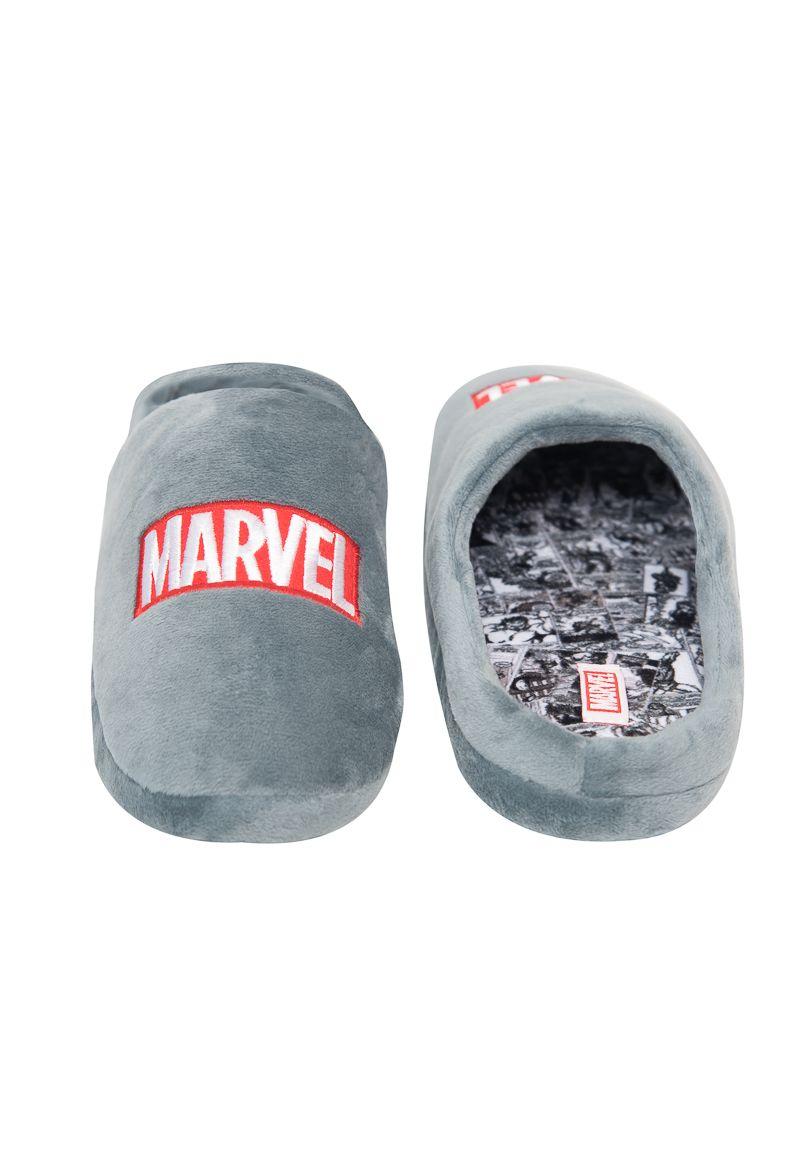 Pantufla Hombre Historieta Gris Marvel-1